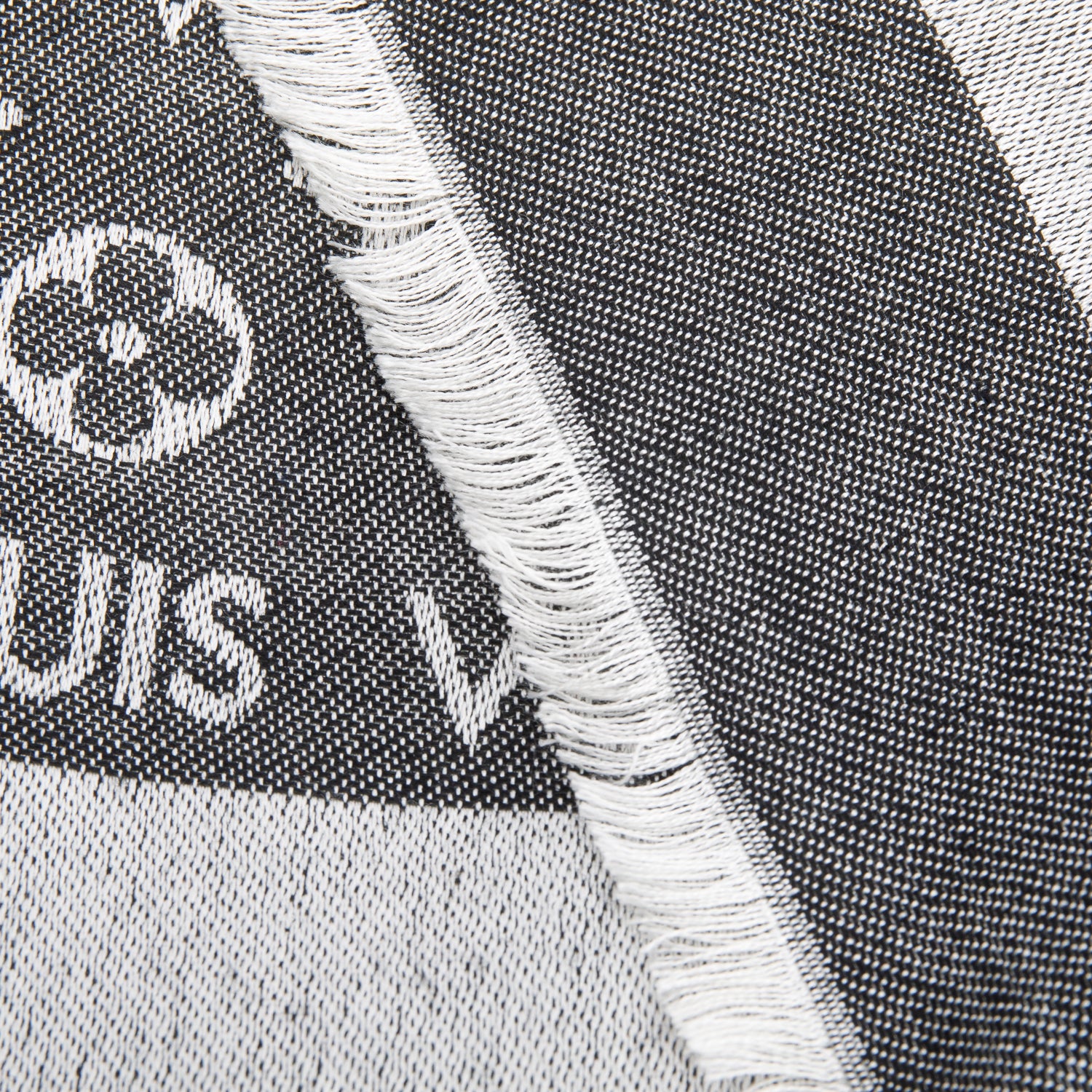 Louis Vuitton Grey Monogram Silk/Wool My Daily Denim Shawl Scarf w/ Box