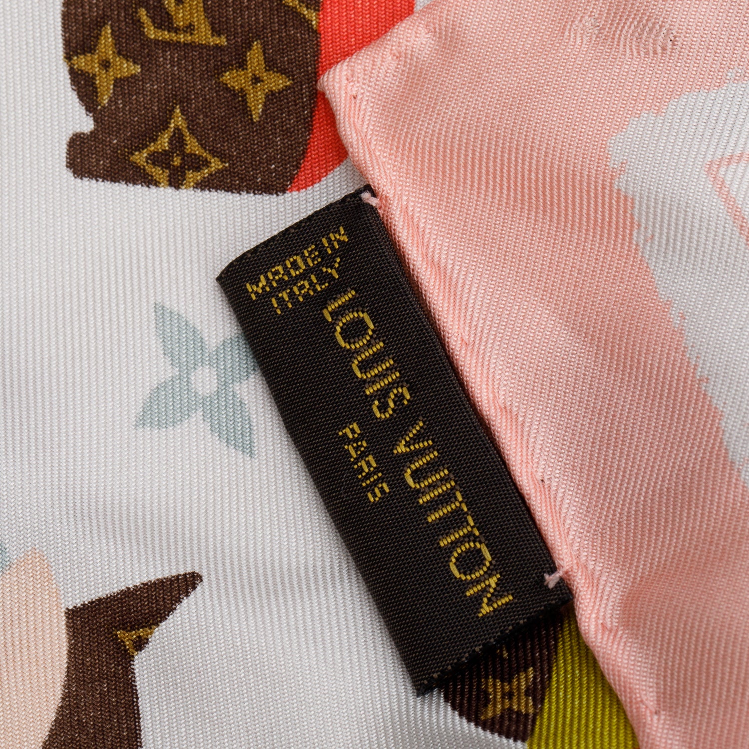 Louis Vuitton Pink Multicolor Monogram Animania Square Silk Scarf