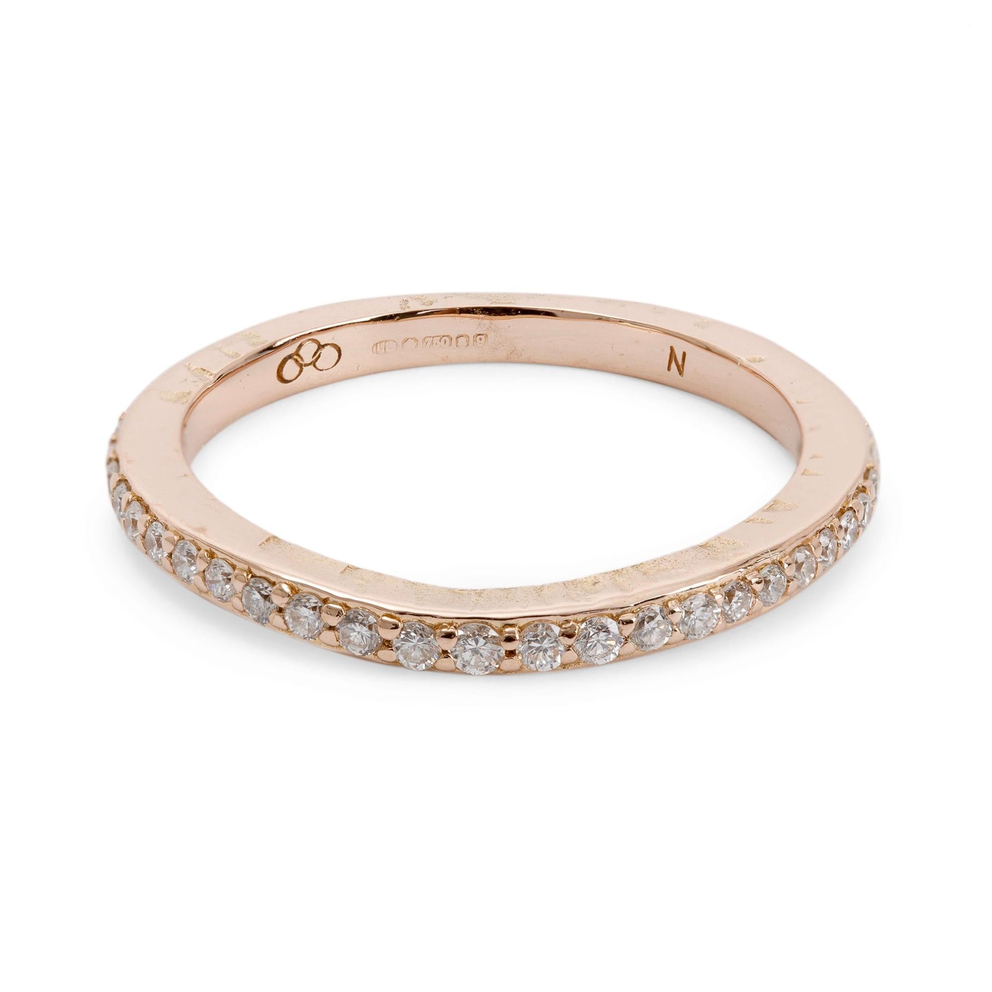Links of London 18k Rose Gold and Diamond 3/4 Eternity Band Ring