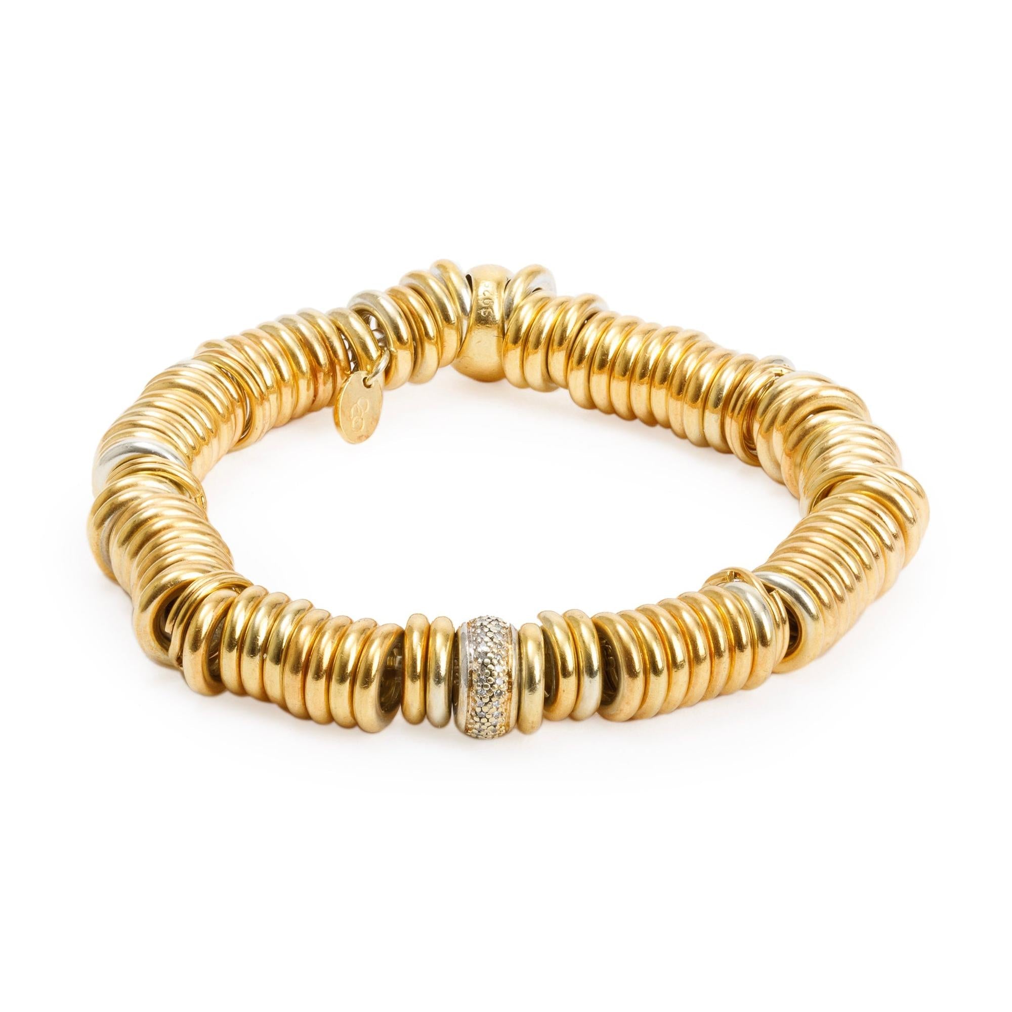 Links of London 18k Yellow Gold Vermeil and Diamonds Sweetie Charm Bracelet