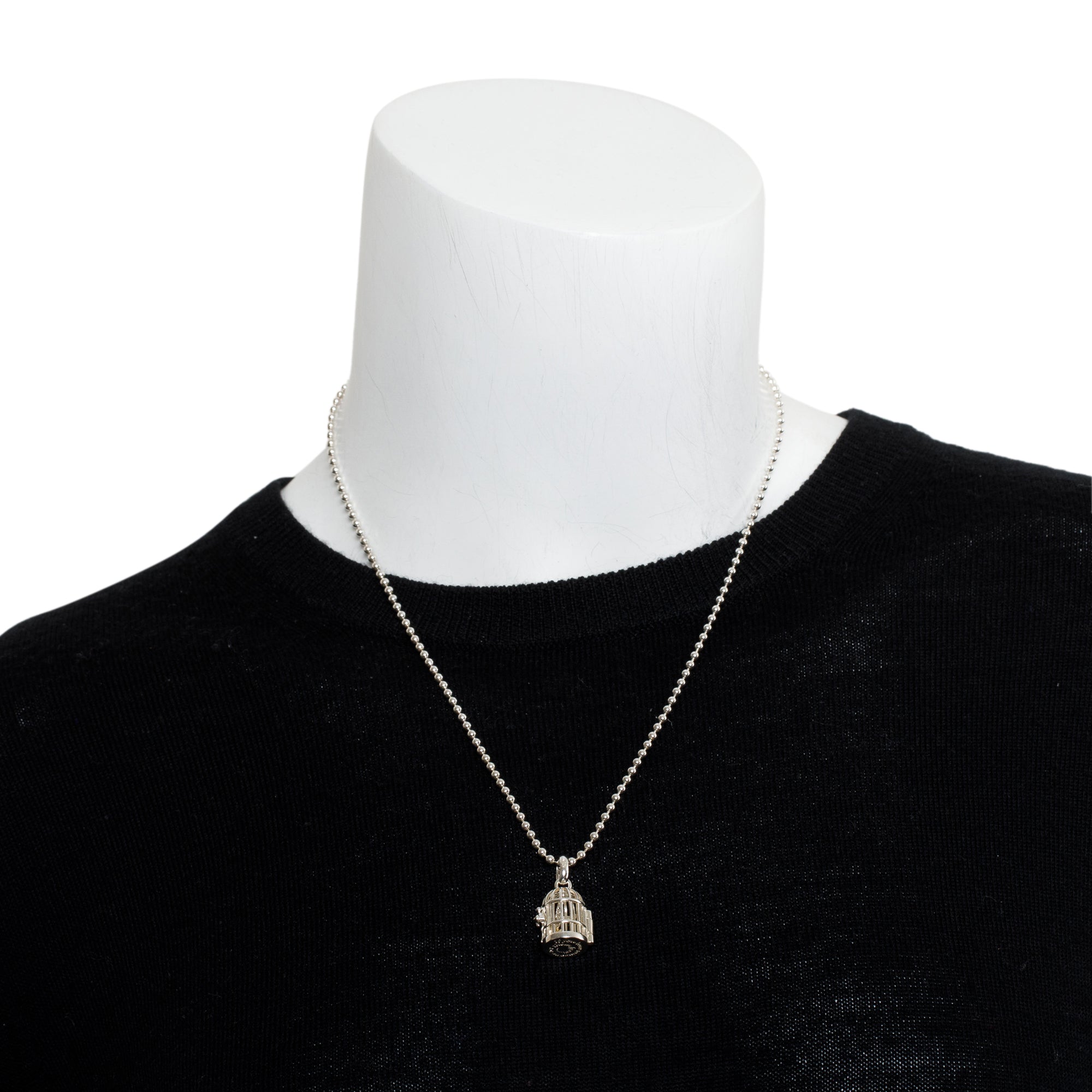 Links of London Sterling Silver Bird Cage Pendant Necklace w/ Box