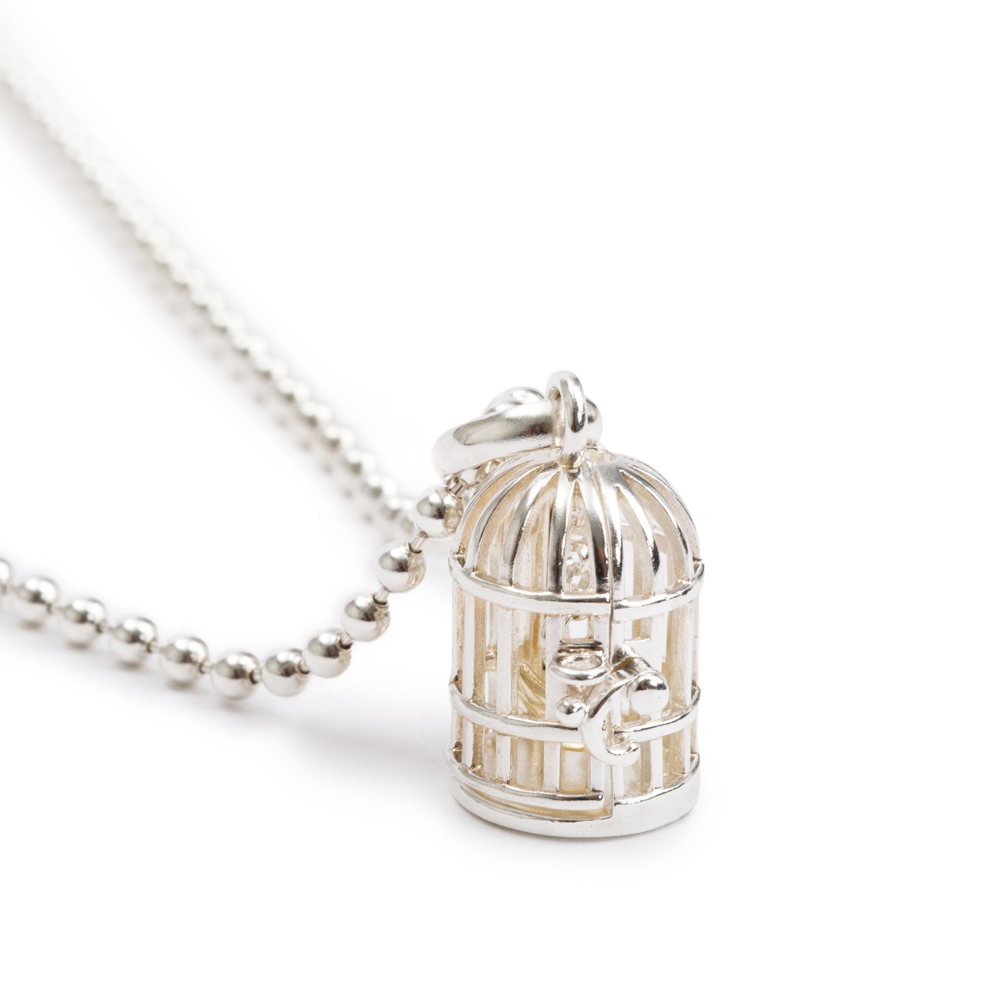 Links of London Sterling Silver Bird Cage Pendant Necklace w/ Box