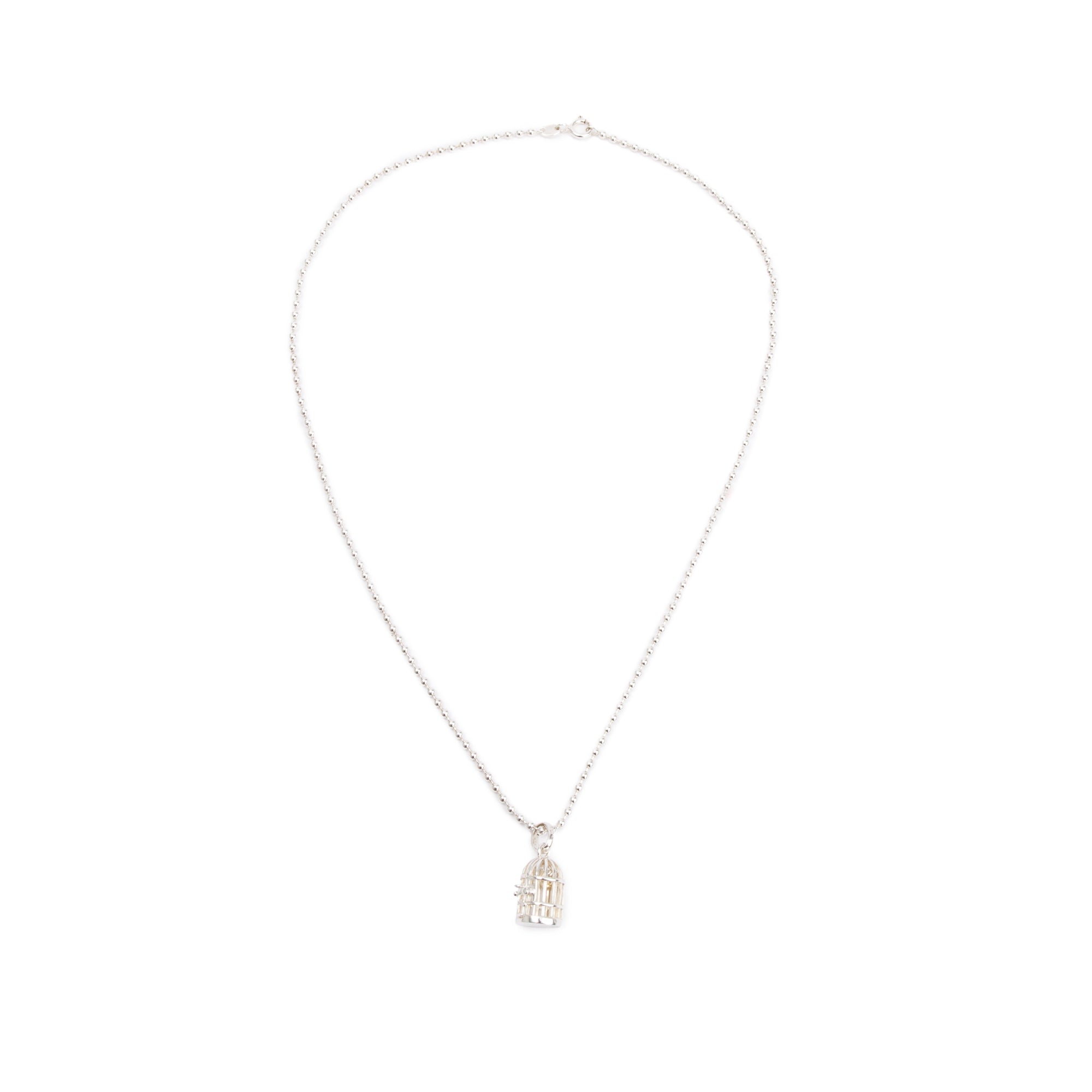 Links of London Sterling Silver Bird Cage Pendant Necklace w/ Box