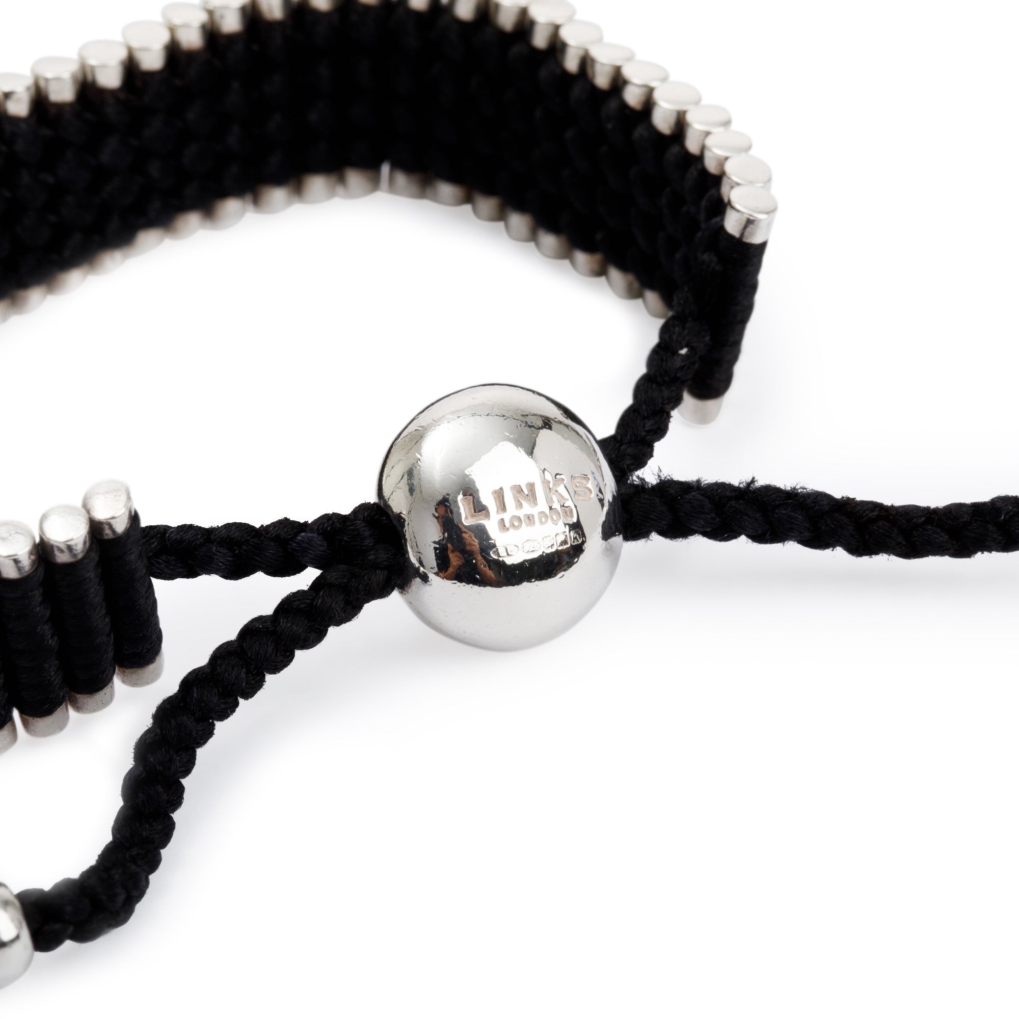 Links of London Sterling Silver Black Friendship Bracelet