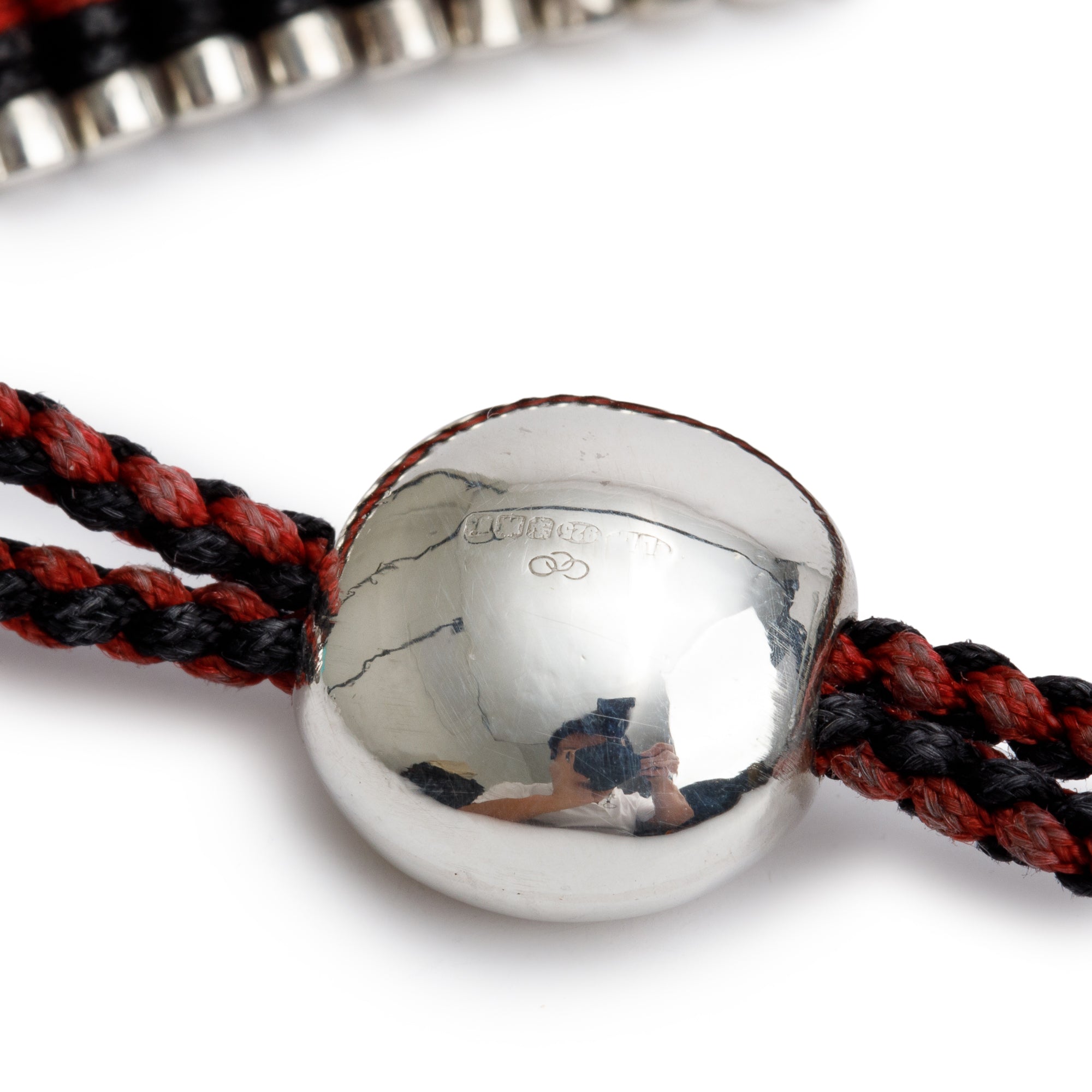 Links of London Sterling Silver Black & Red Cord Friendship Bracelet