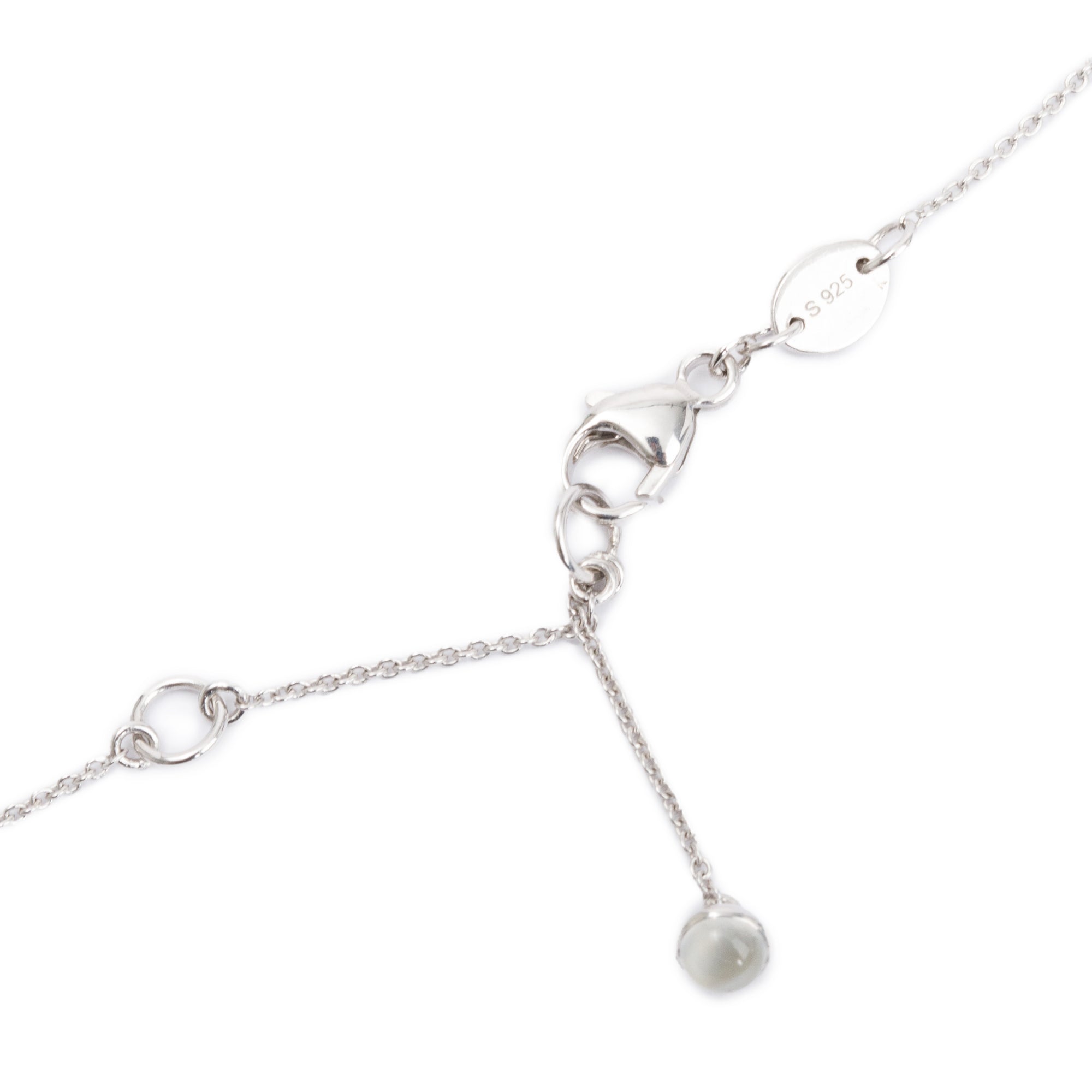 Links of London Sterling Silver Mini Open Heart Moonstone Pendant Necklace w/ Box
