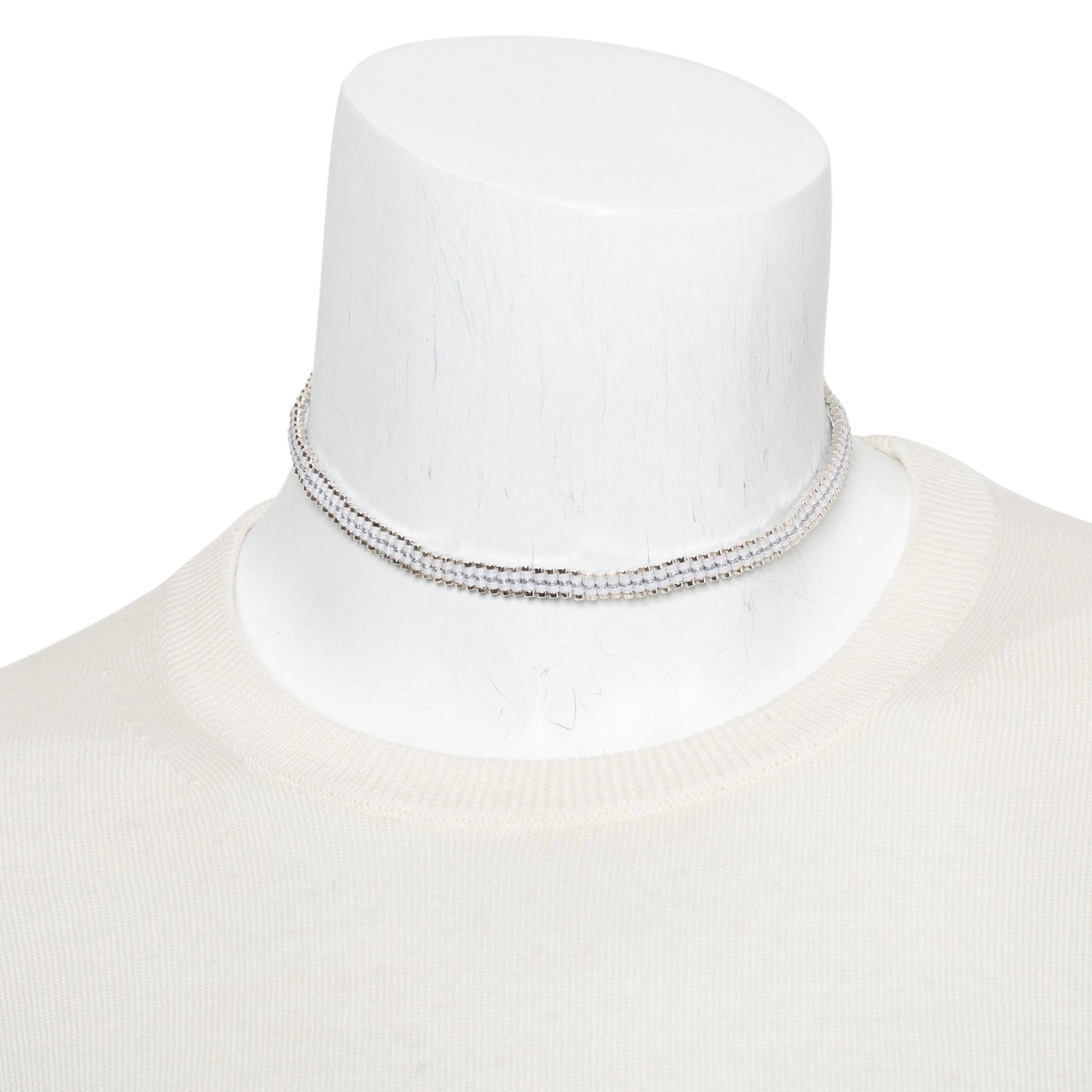 Links of London Sterling Silver & White Doubel Wrap Friendship Bracelet