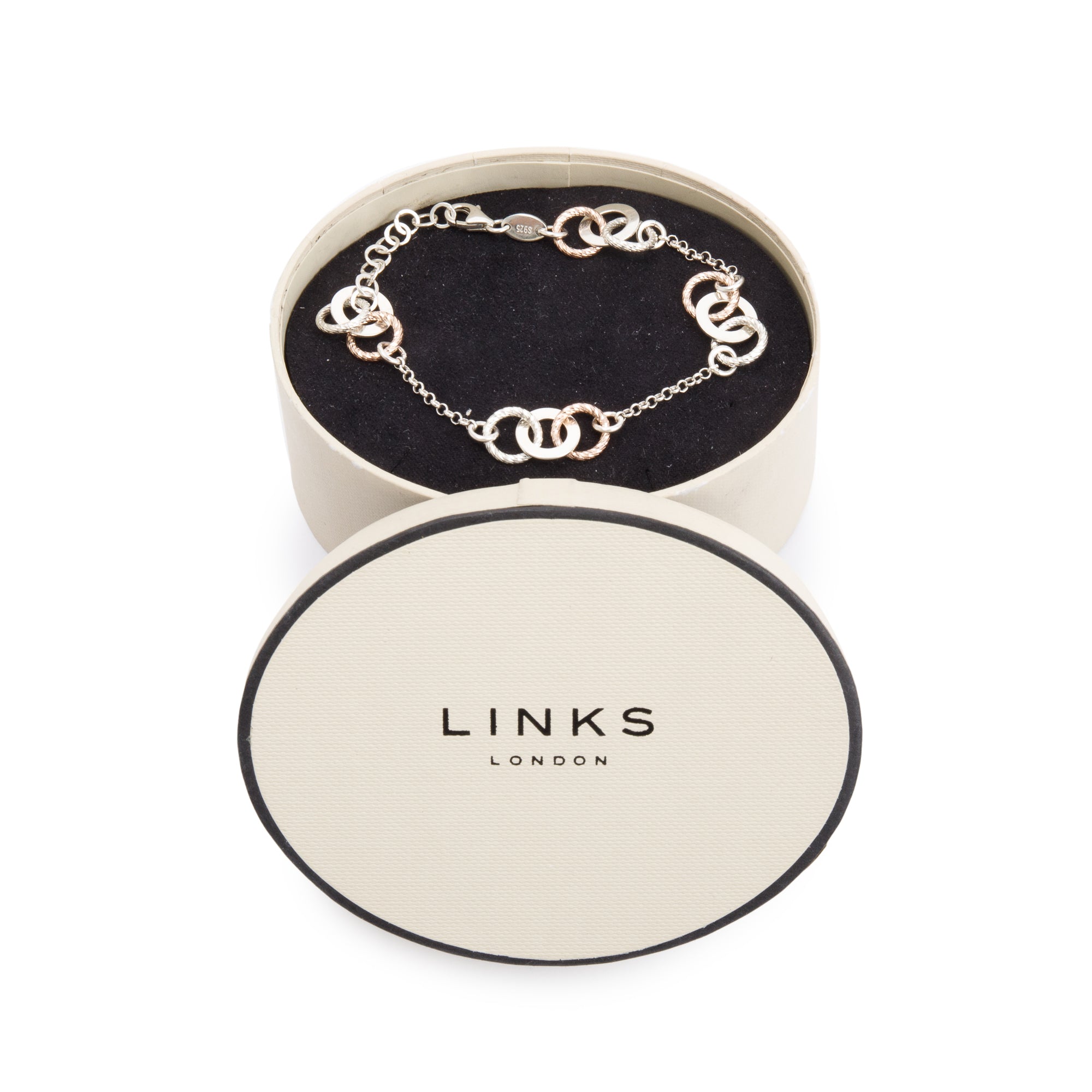 Links of London Two-Tone Sterling Silver Aurora Multi Link Bracelet w/ Box