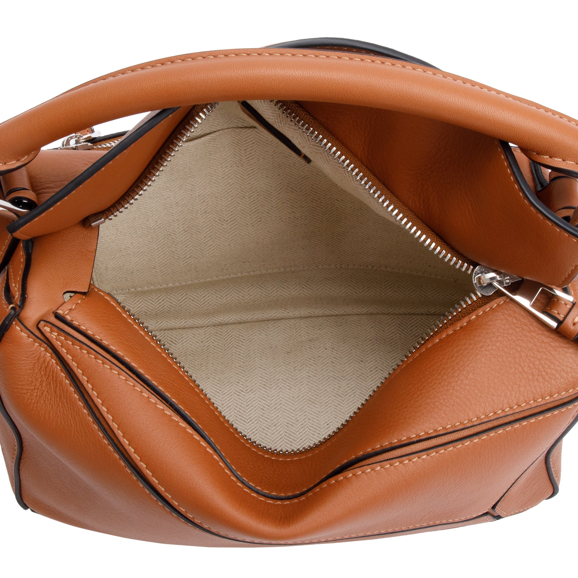 Loewe 2020 Tan Calfskin Leather Small Puzzle Edge Bag