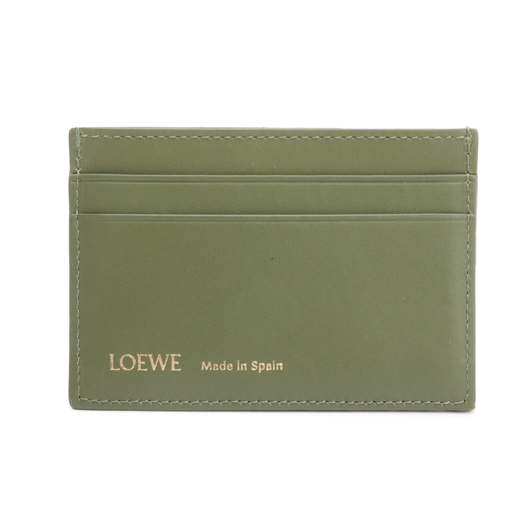Loewe Avocado Calfskin Jacquard Anagram Cardholder