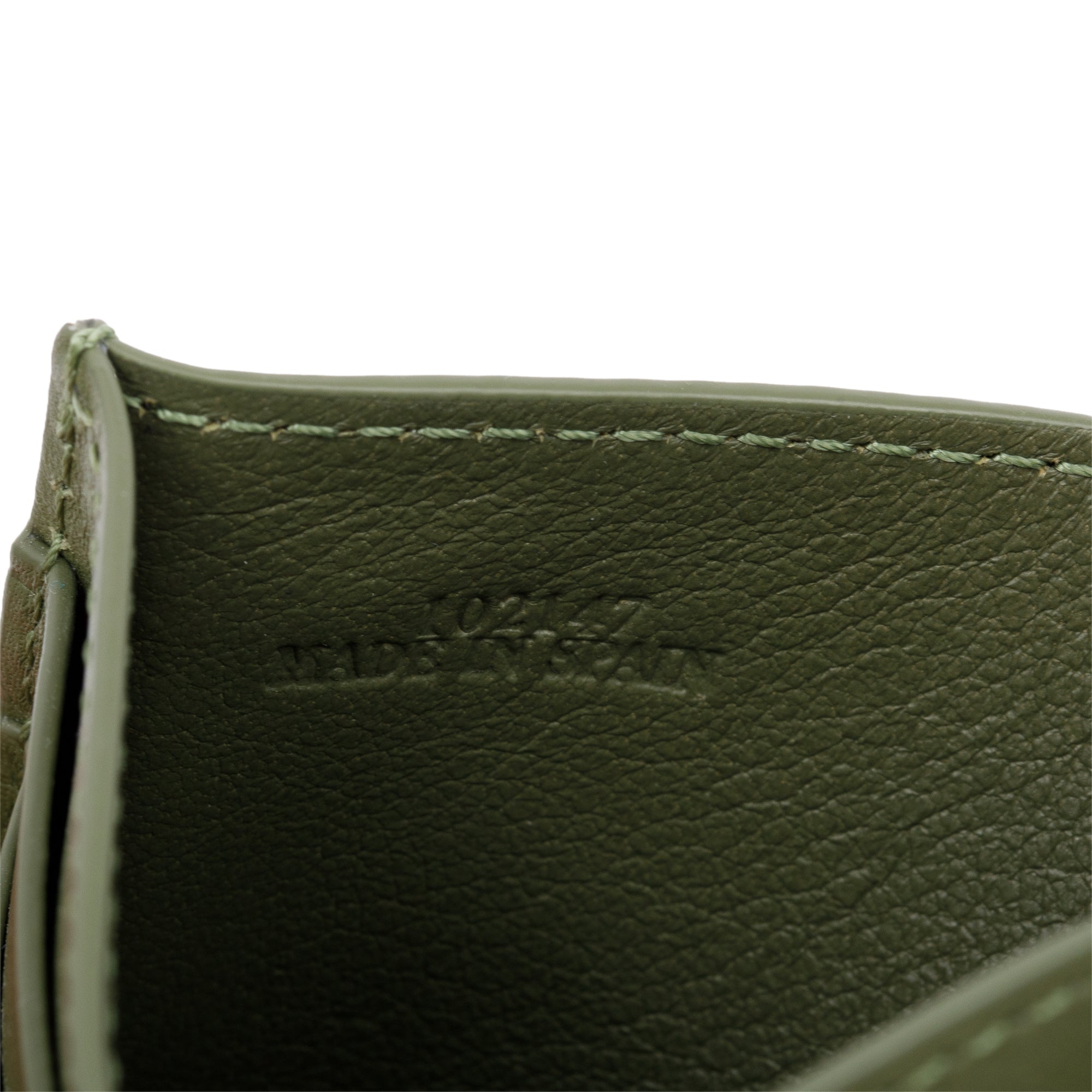 Loewe Avocado Calfskin Jacquard Anagram Cardholder