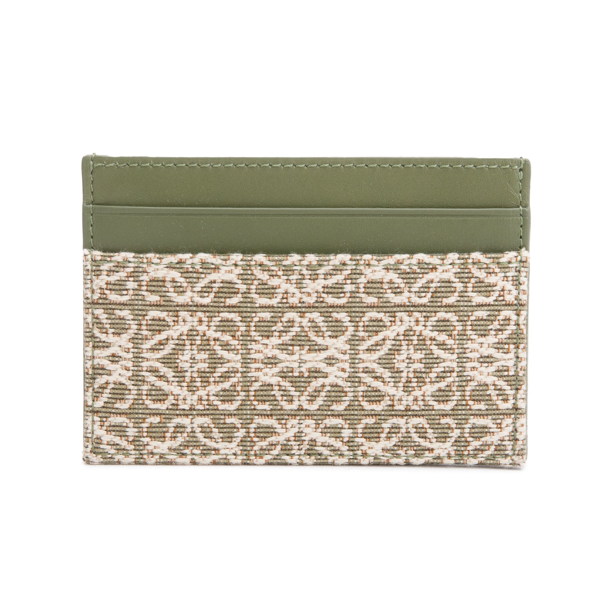 Loewe Avocado Calfskin Jacquard Anagram Cardholder