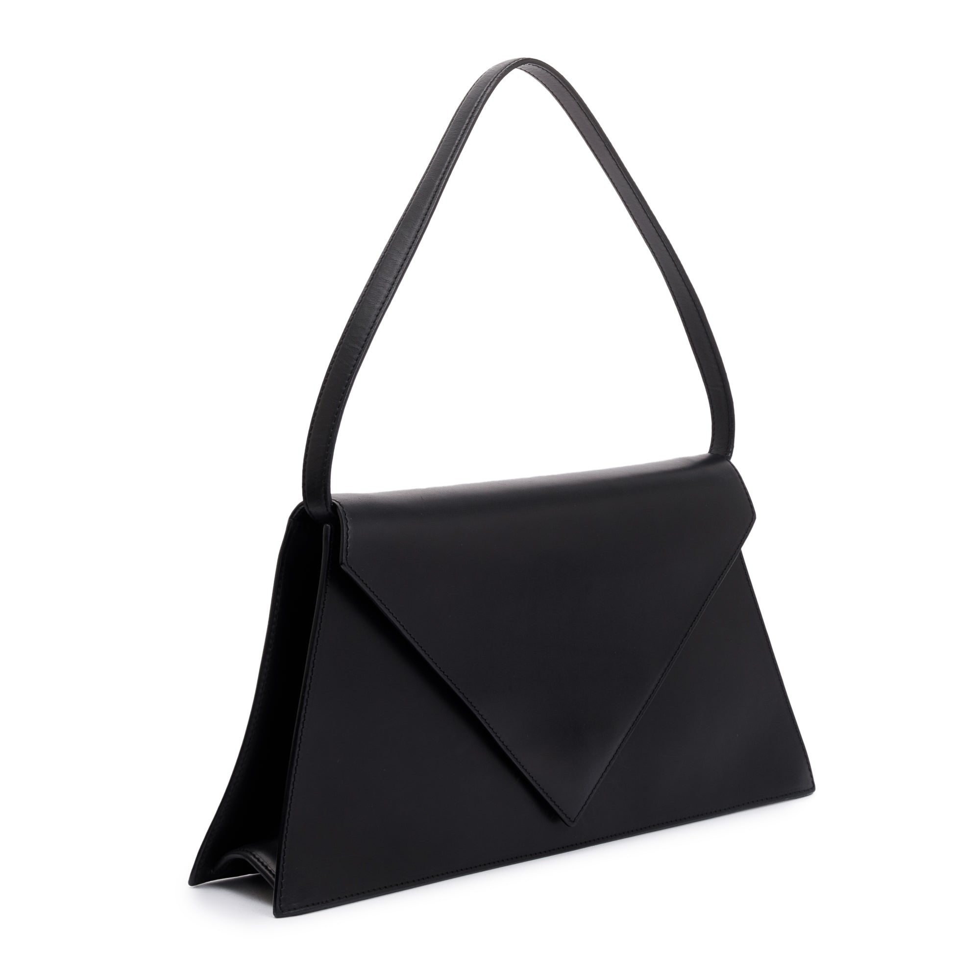 Loewe Black Calfskin Leather Triangle Shoulder Bag