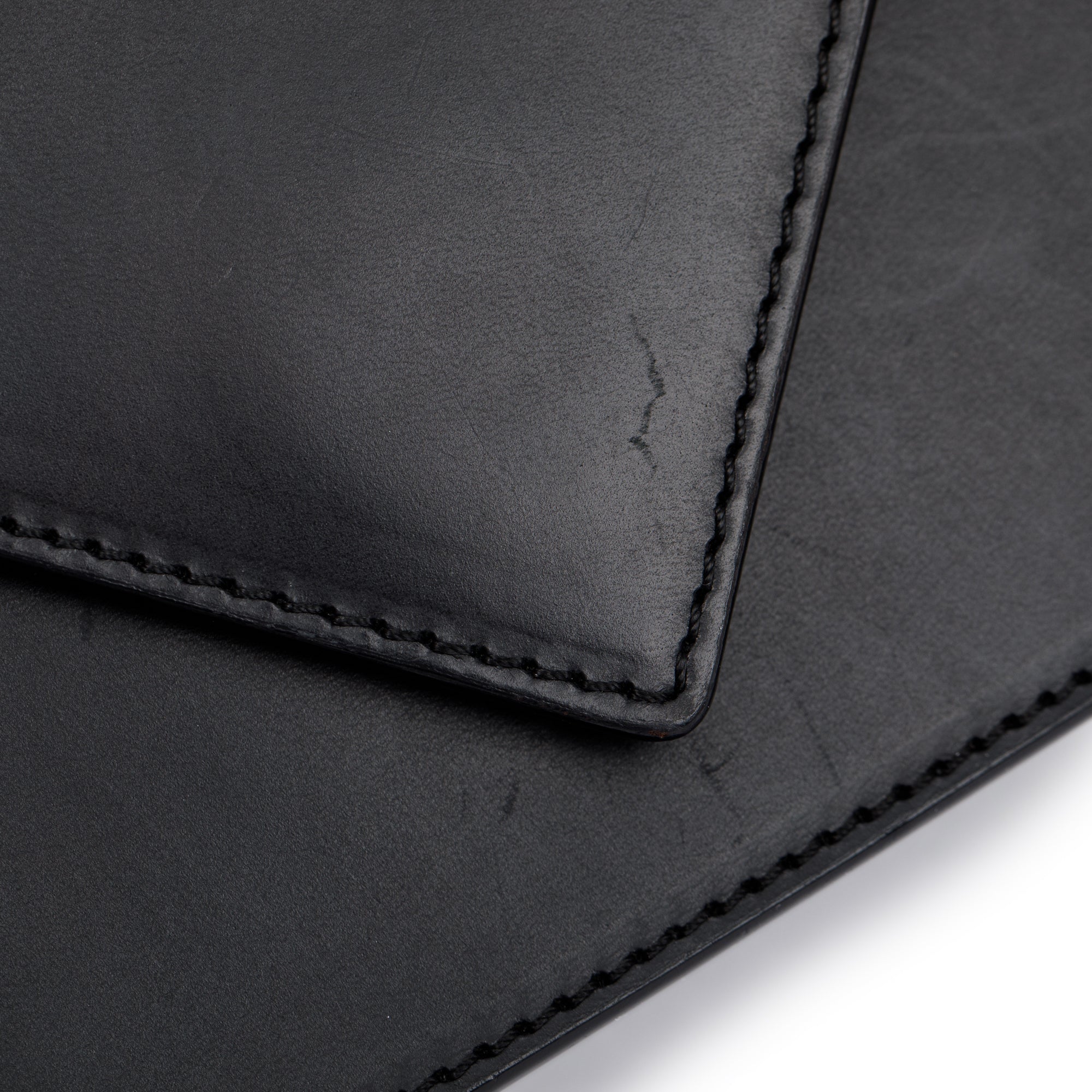 Loewe Black Calfskin Leather Triangle Shoulder Bag