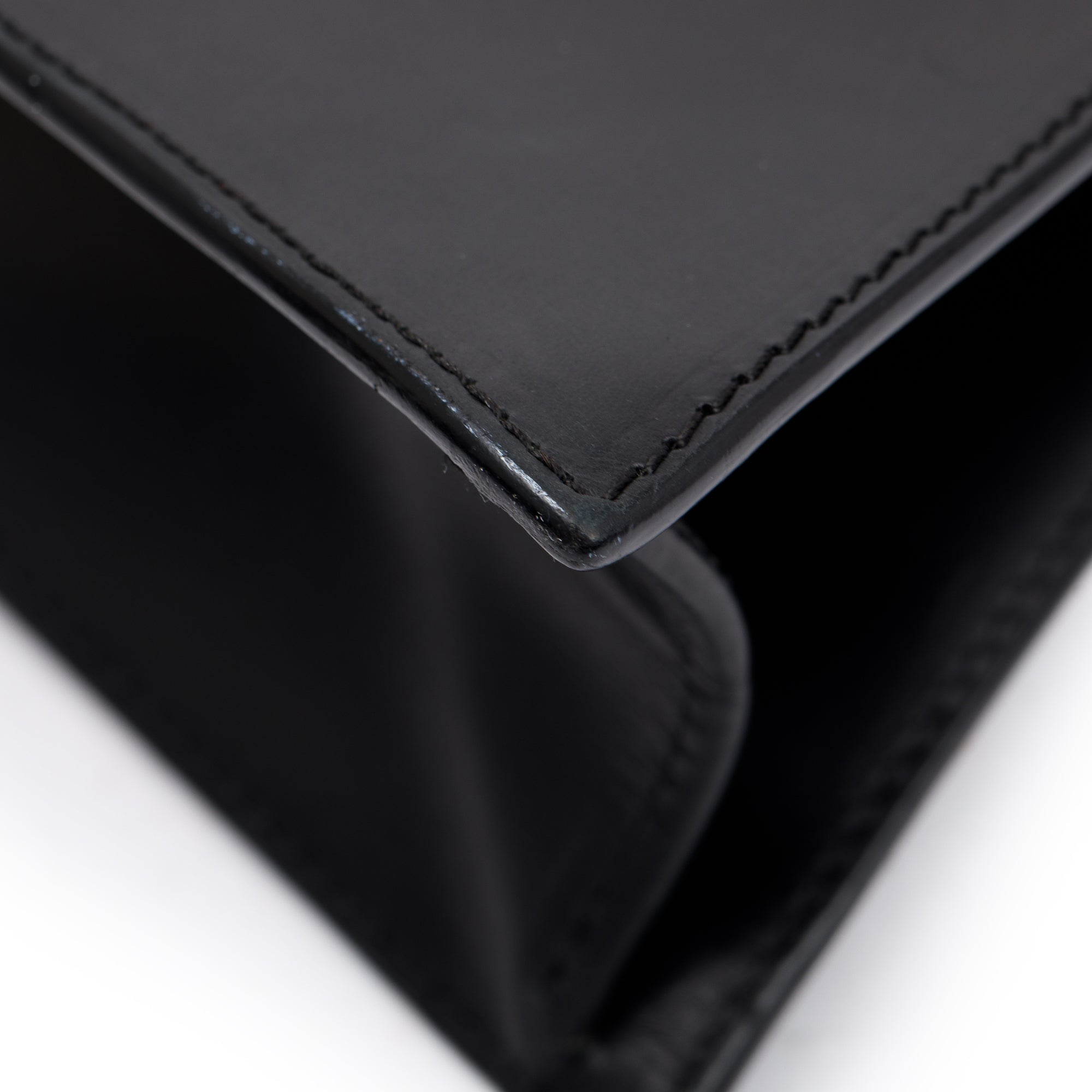 Loewe Black Calfskin Leather Triangle Shoulder Bag