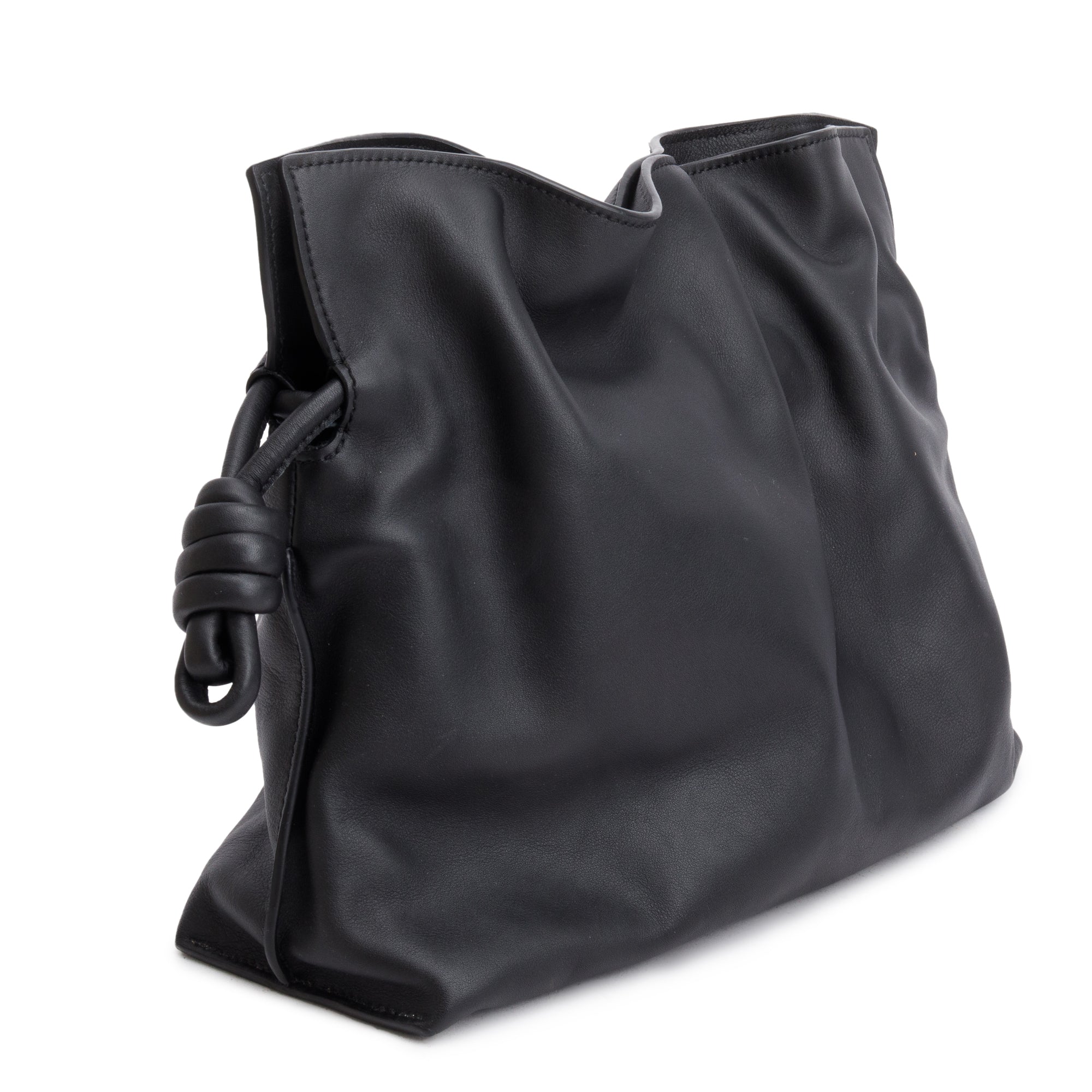 Loewe Black Nappa Leather Medium Flamenco Clutch Crossbody Bag