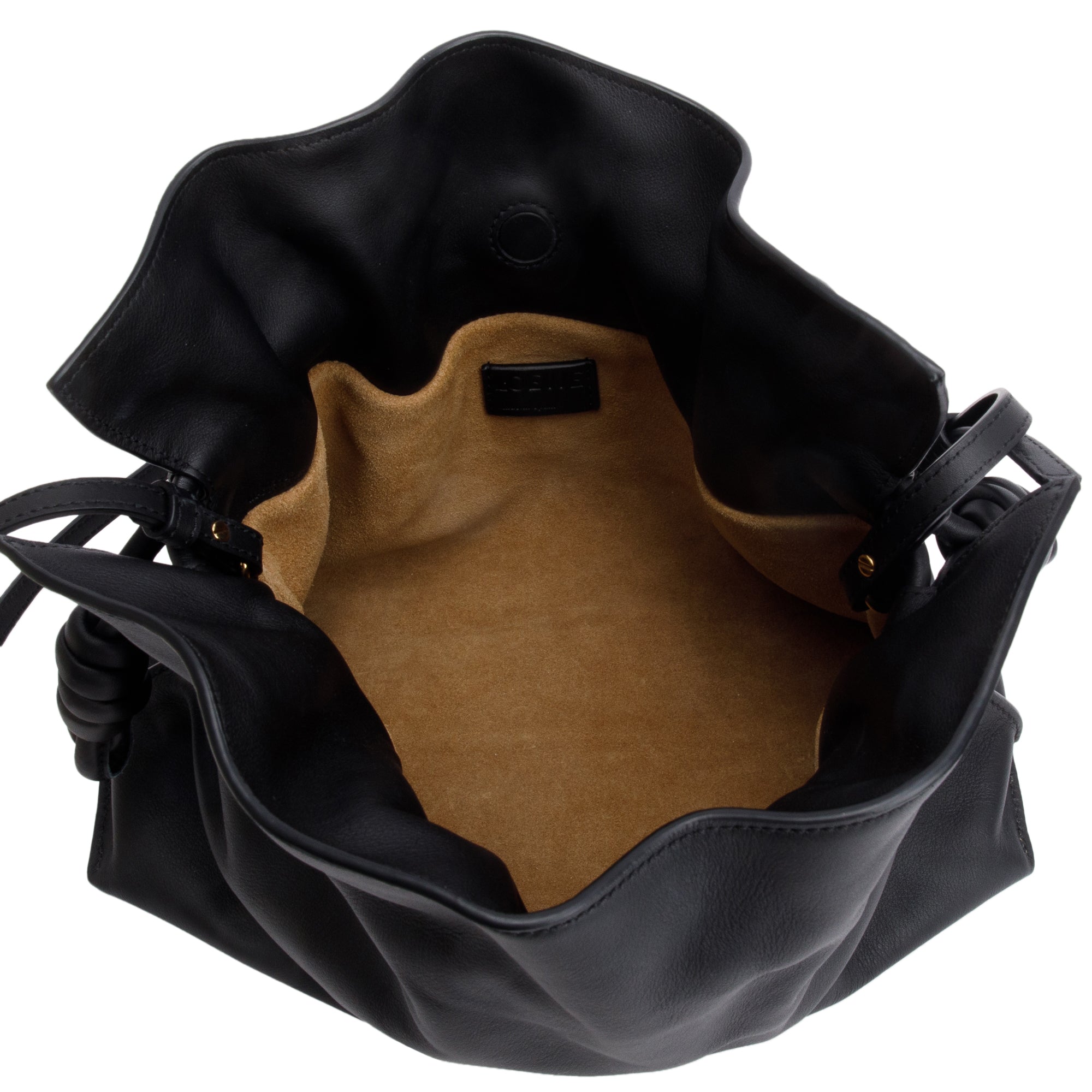 Loewe Black Nappa Leather Medium Flamenco Clutch Crossbody Bag