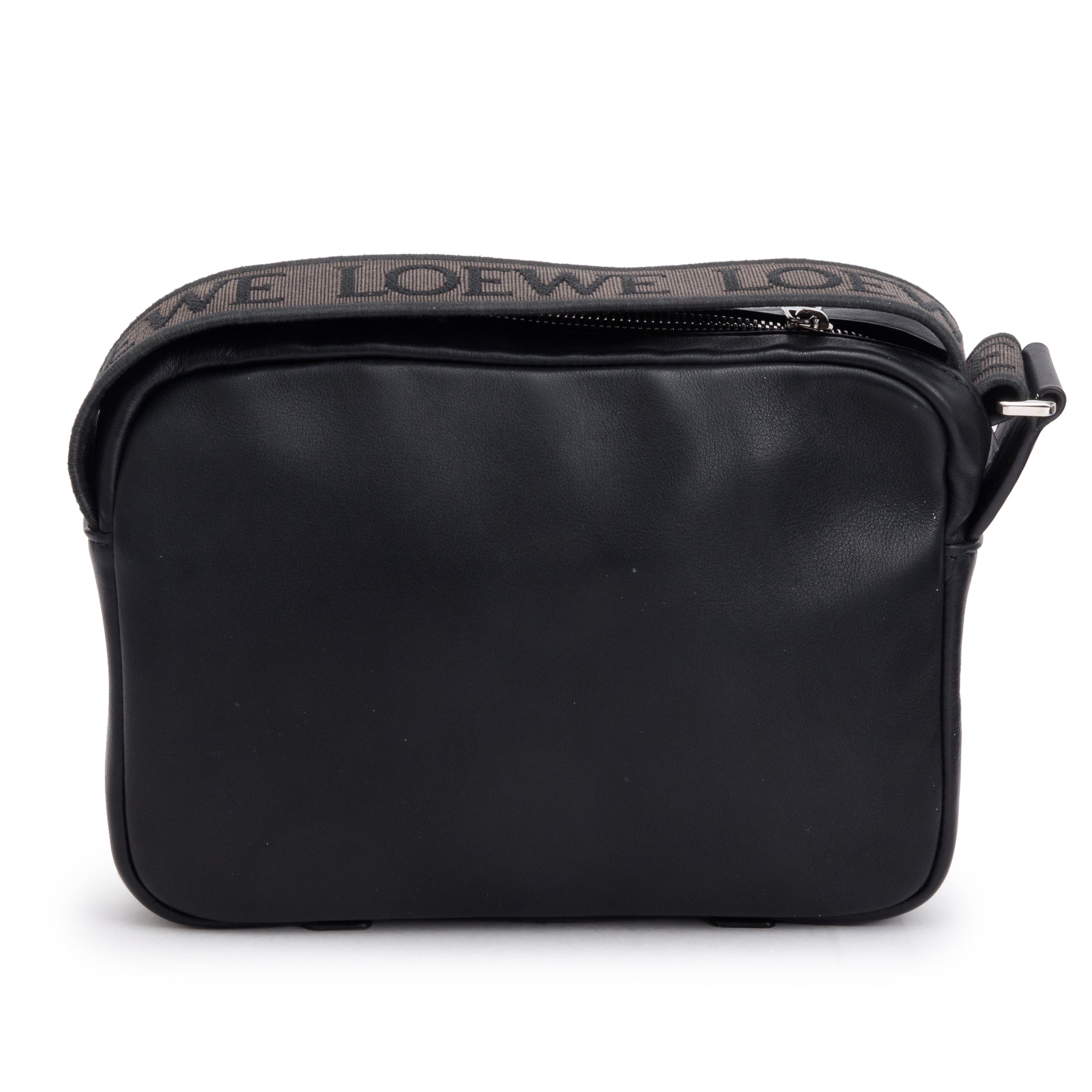 Loewe Black Supple Smooth Leather Jacquard XS Military Messenger Bag