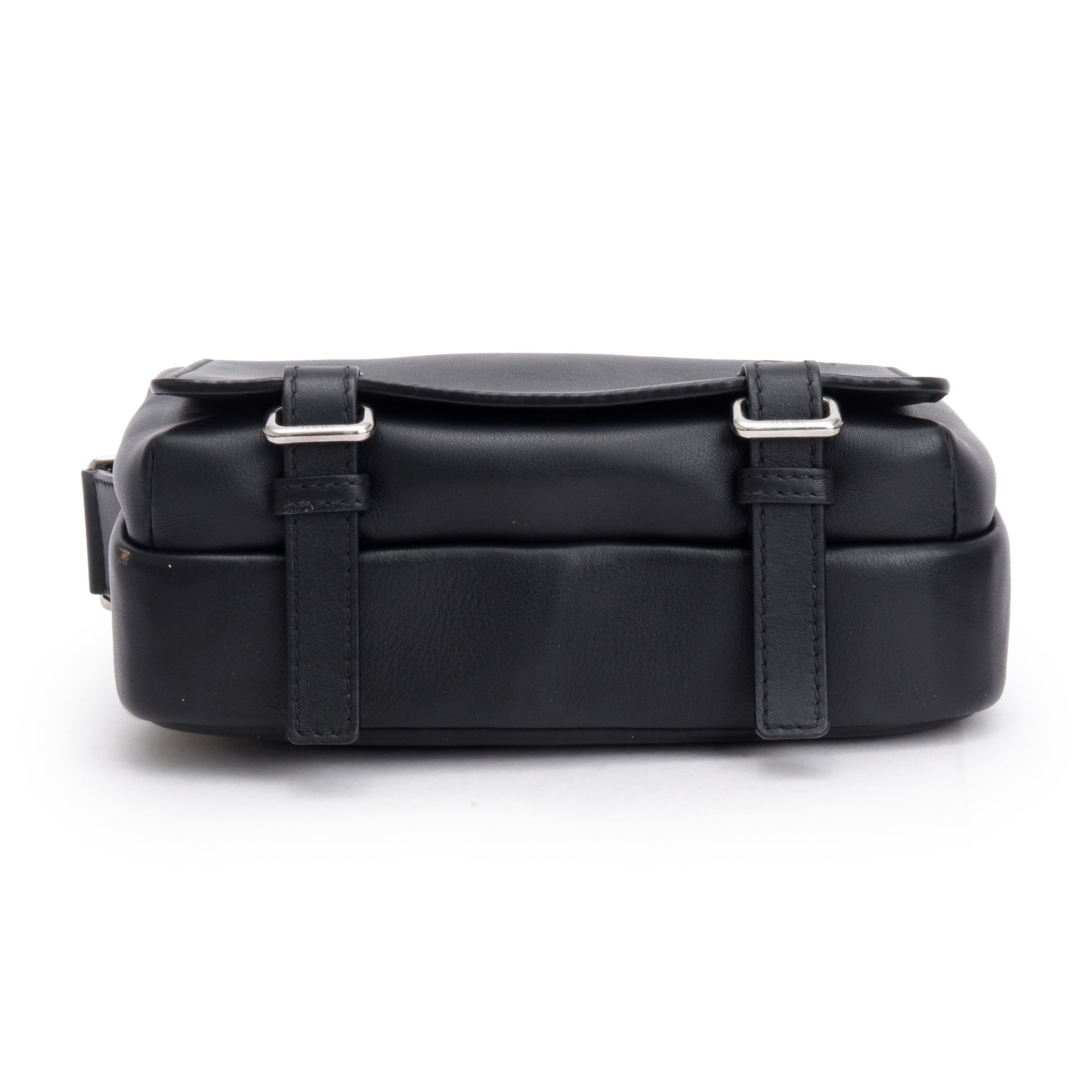 Loewe Black Supple Smooth Leather Jacquard XS Military Messenger Bag