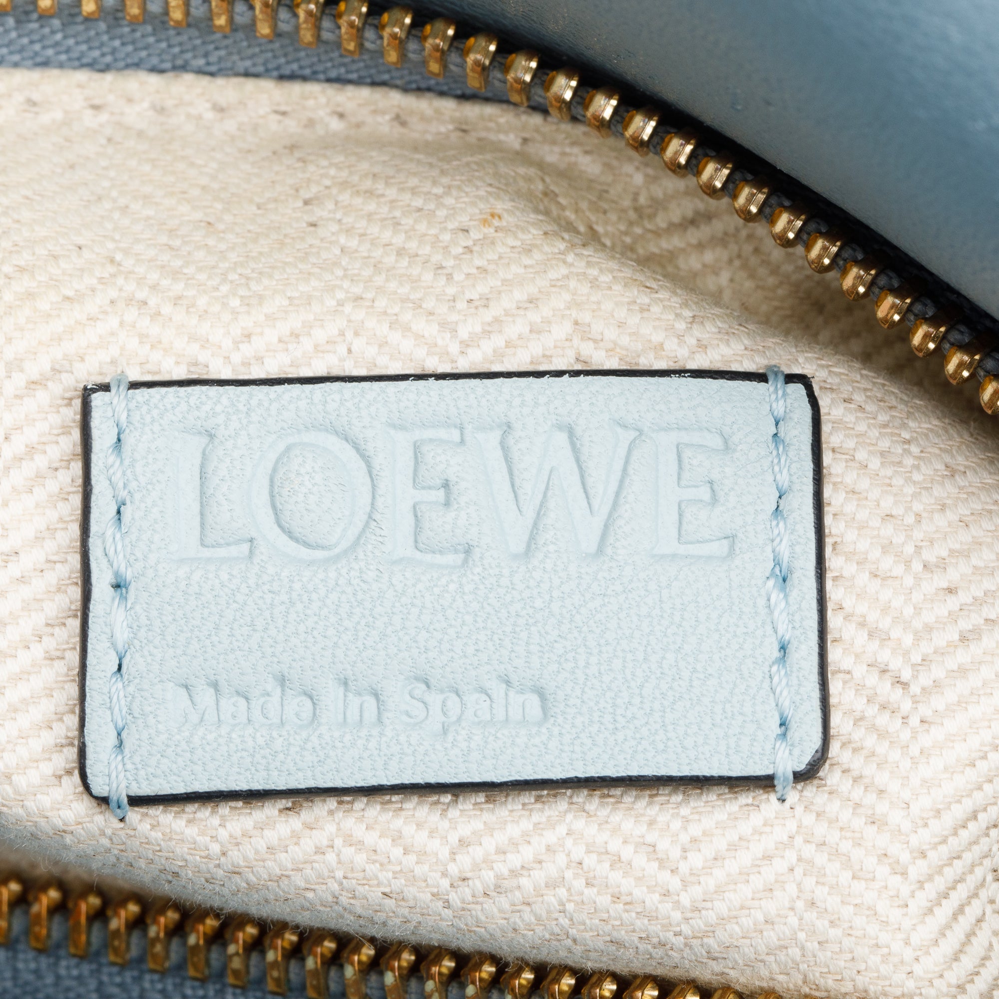 Loewe Blue Calfskin Leather Small Puzzle Edge Bag w/ Strap