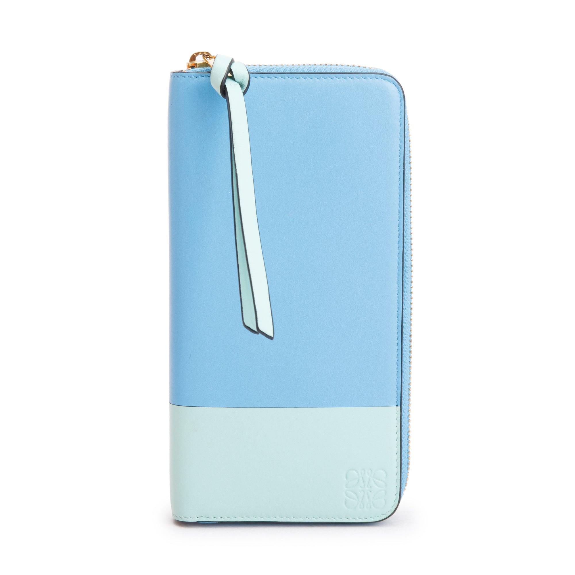 Loewe Blue Soft Nappa Leather Zip Around w/ Box