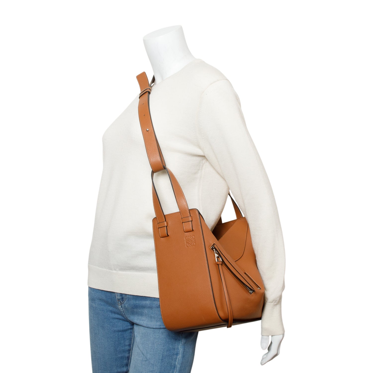 Loewe Brown Calfskin Leather Small Hammock Bag