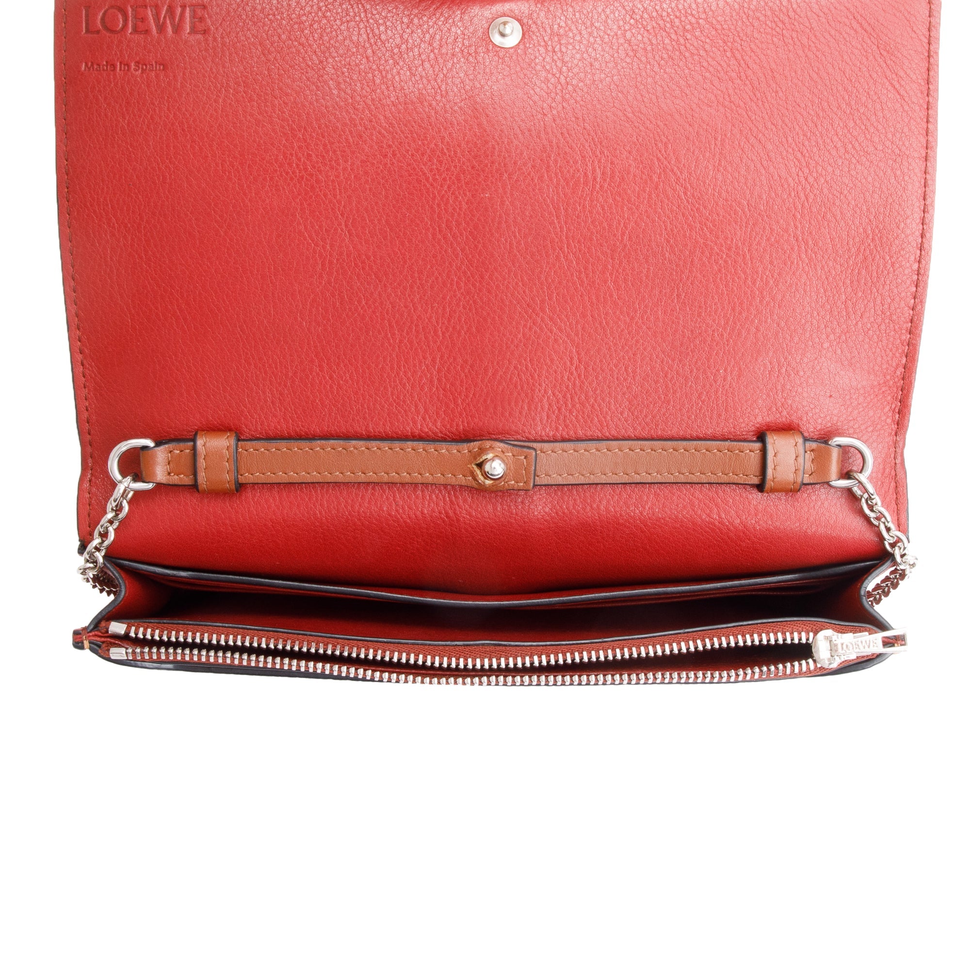 Loewe Brown Leather Wallet on Chain w/ Box