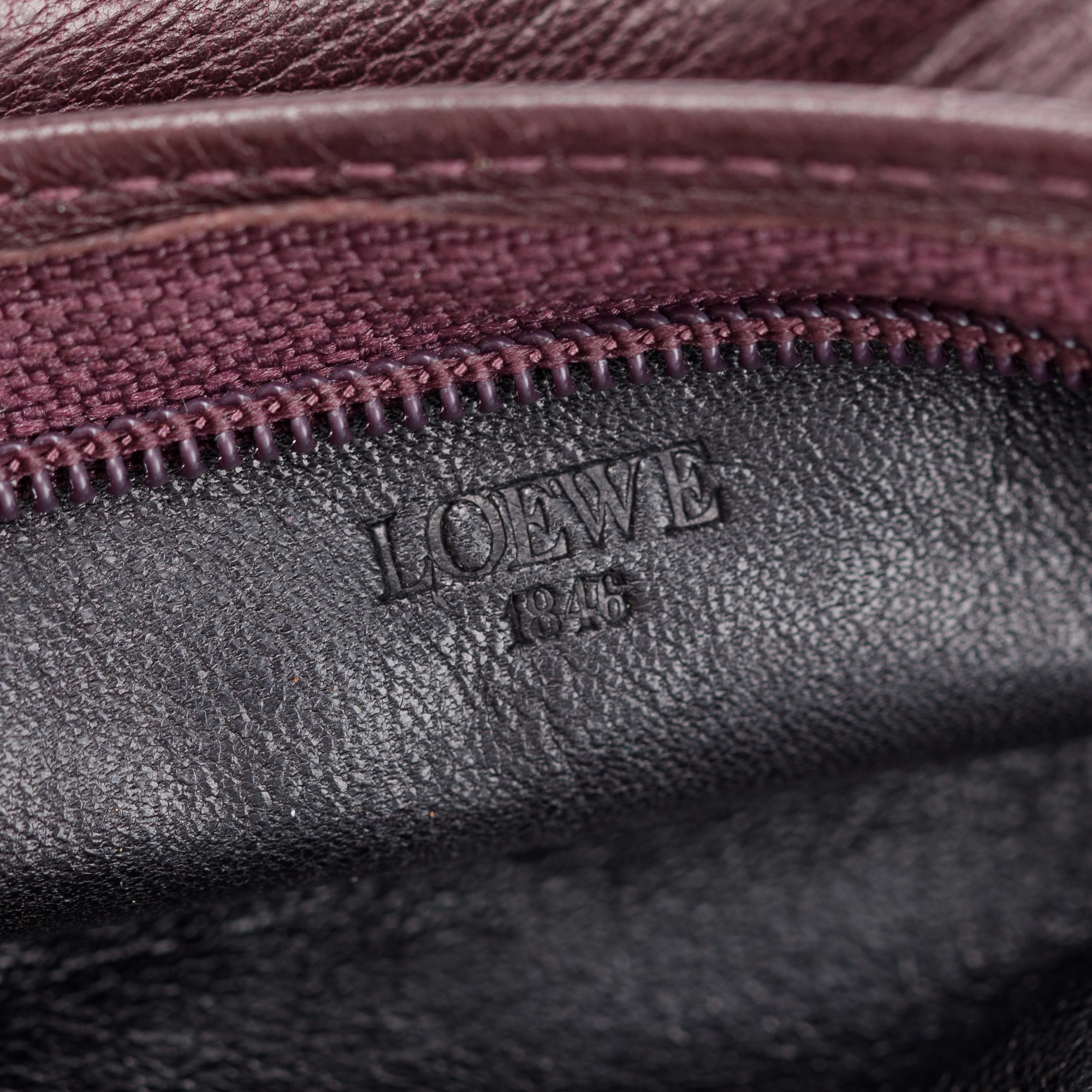 Loewe Burgundy Lambskin Leather Key Pouch