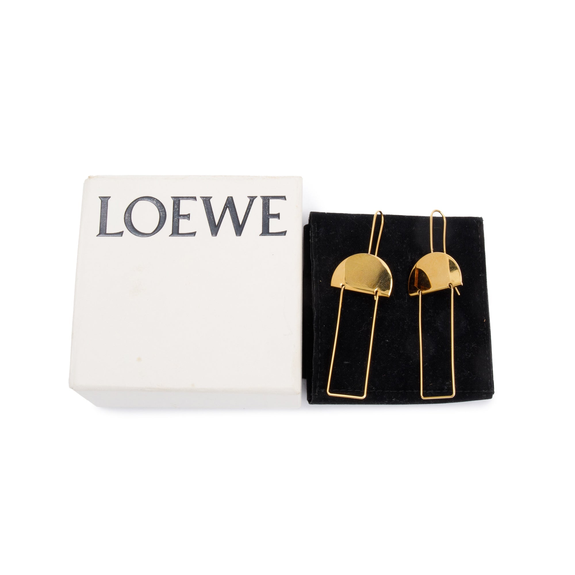 Loewe Gold-Plated Metal Ibiza Drop Earrings w/ Box