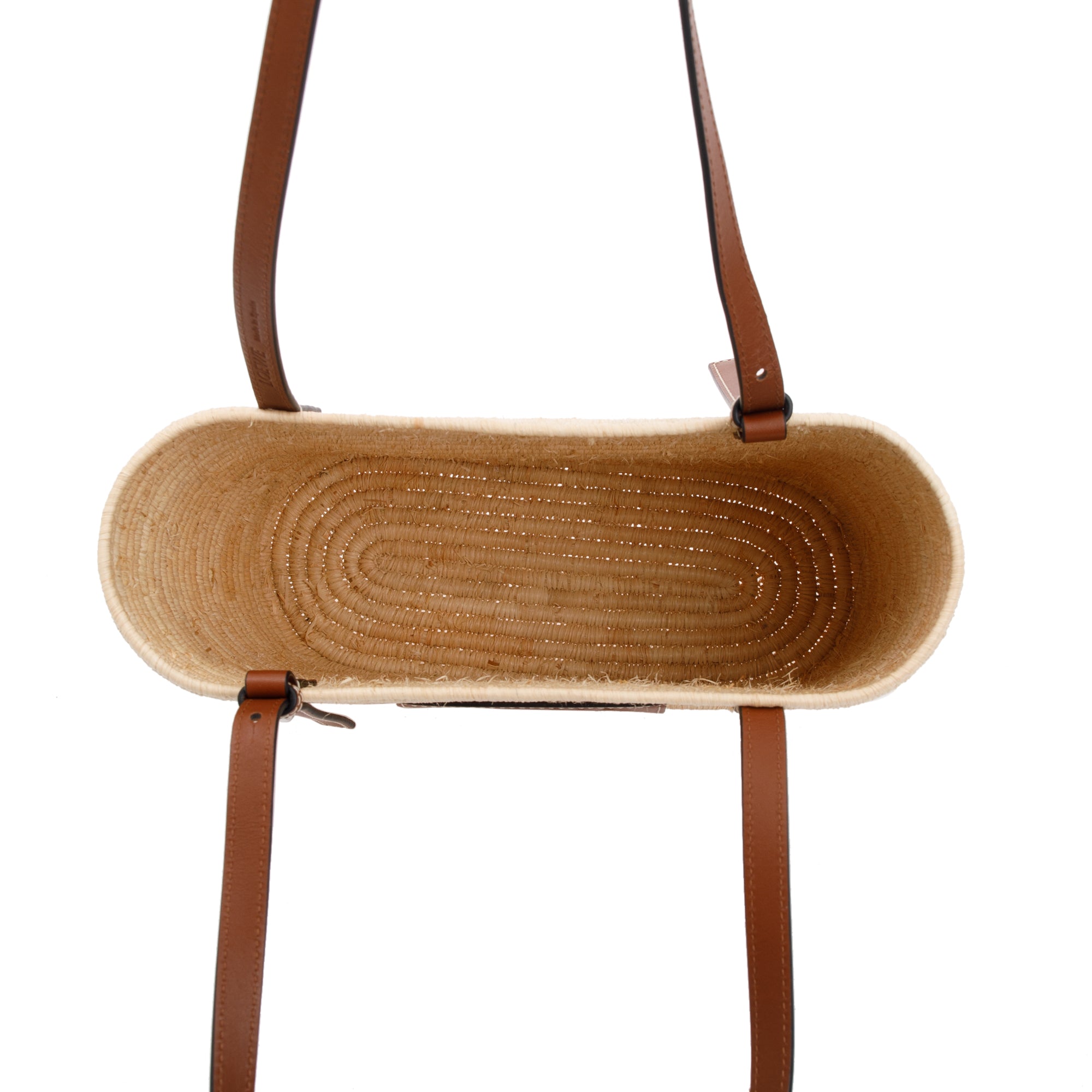 Loewe Neutral Raffia Small Square Basket Bag