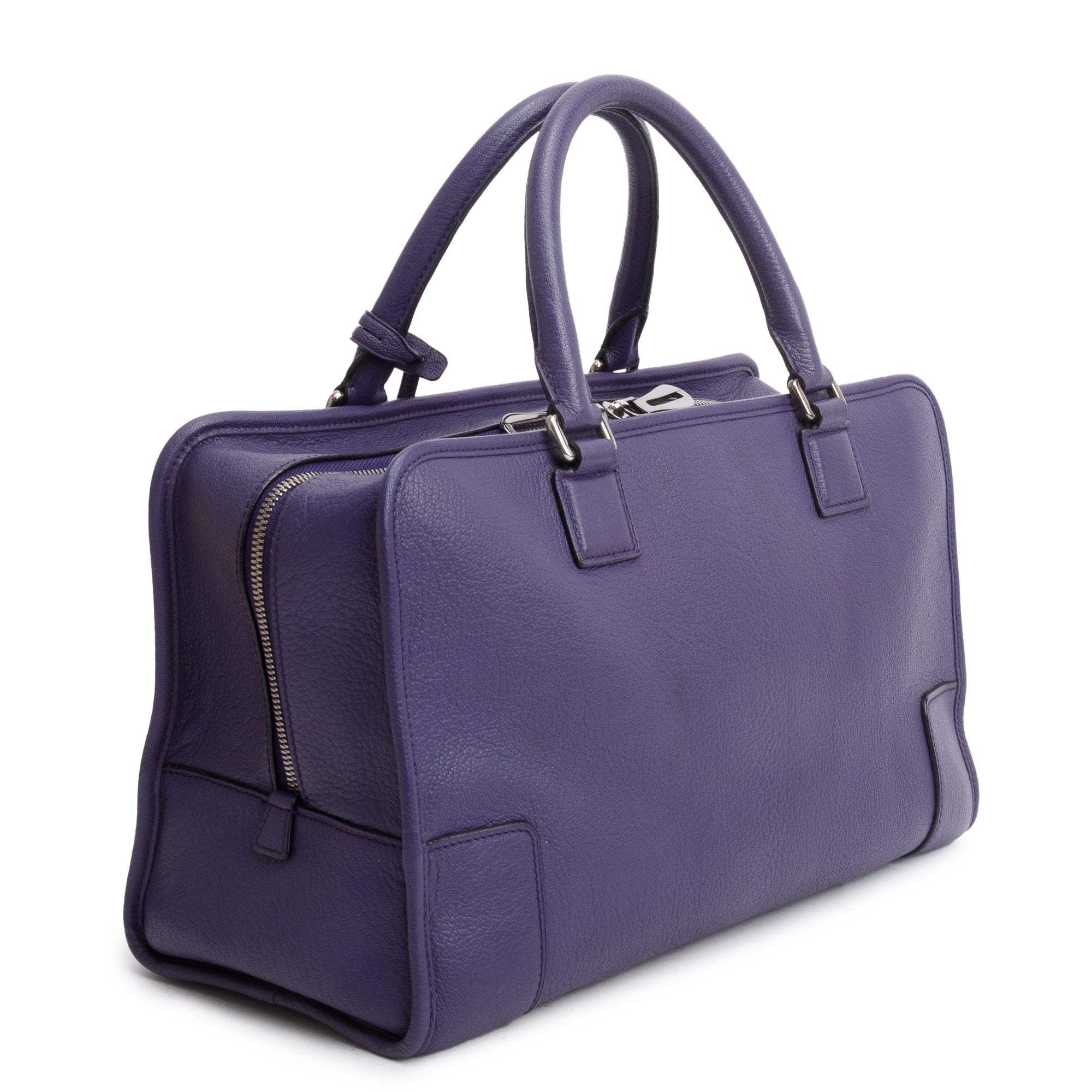 Loewe Purple Calfskin Leather Amazona 36 Bag