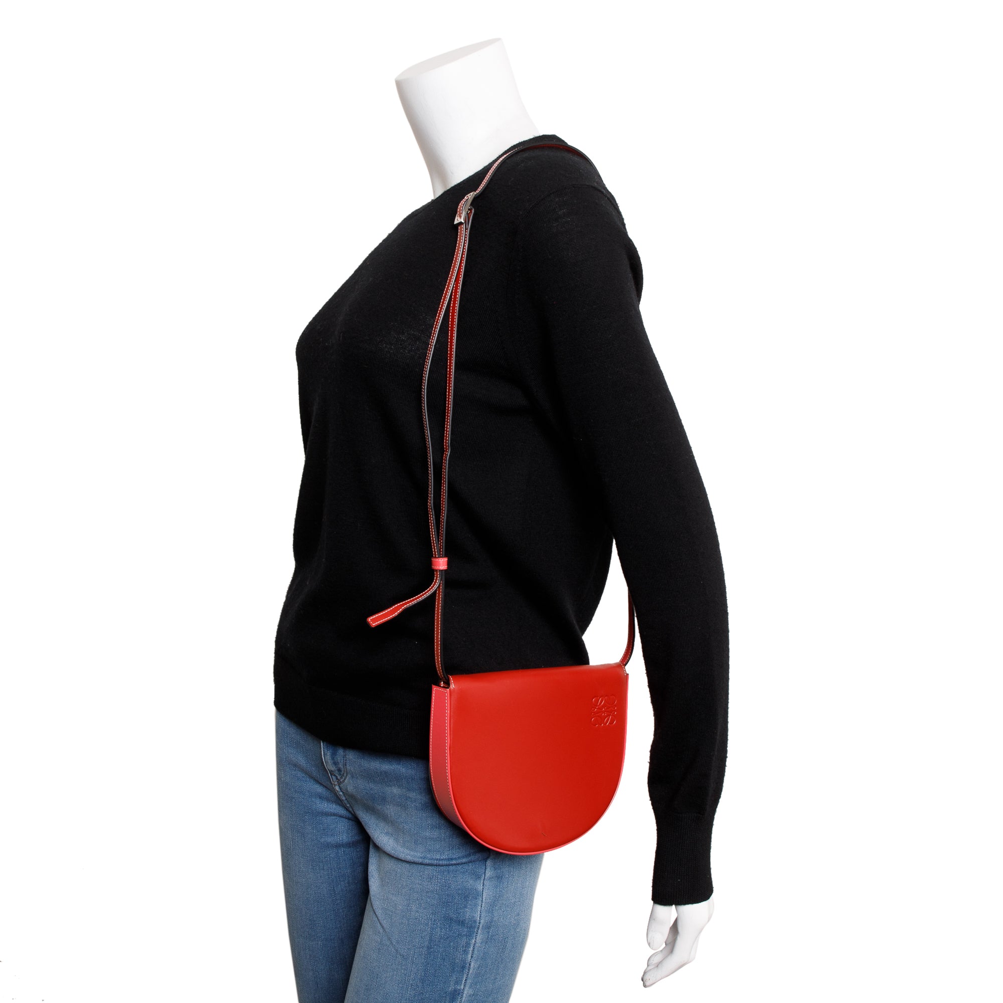 Loewe Red Calfskin Leather Heel Crossbody Bag