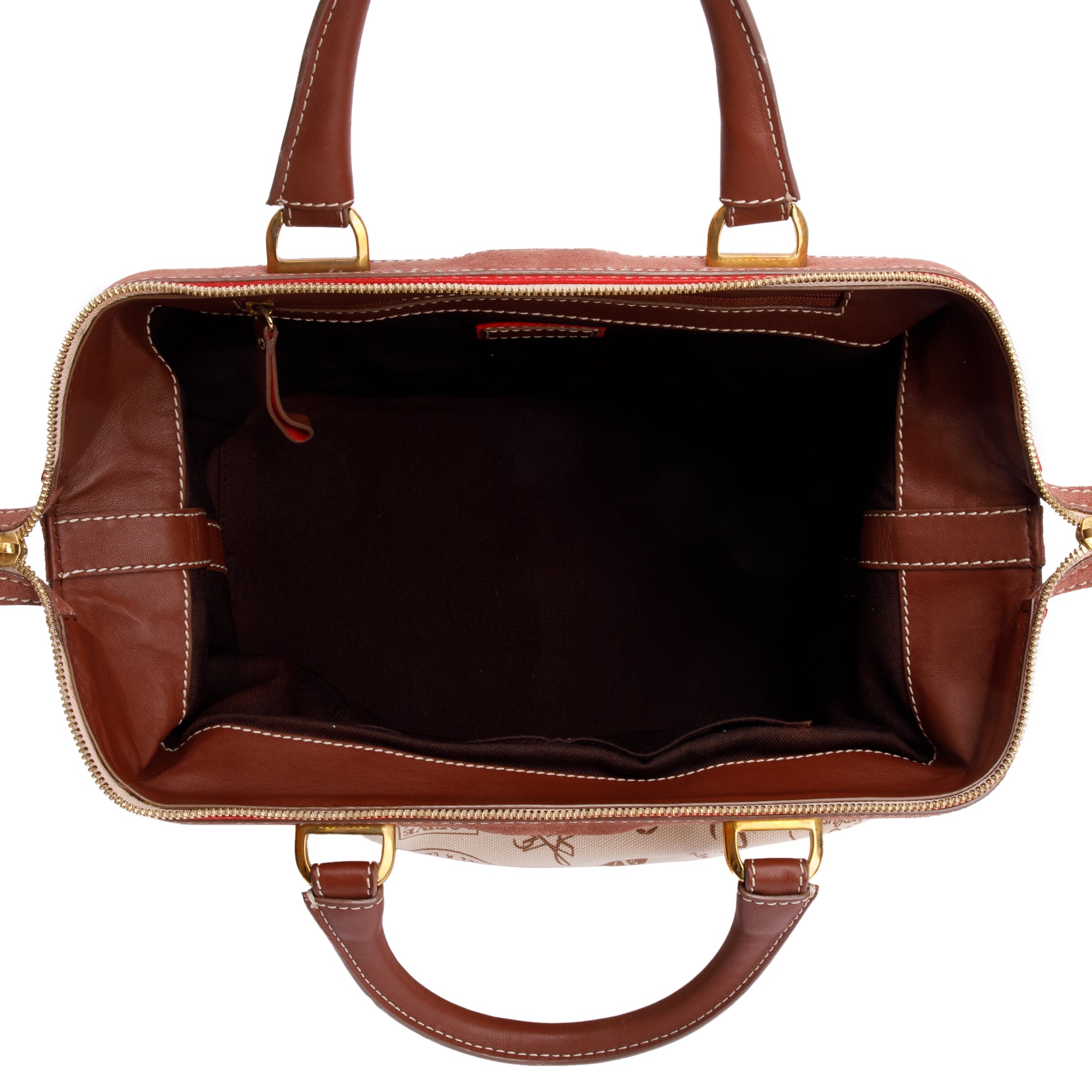 Loewe Vintage Beige Printed Logo Canvas Suede Doctor Bag