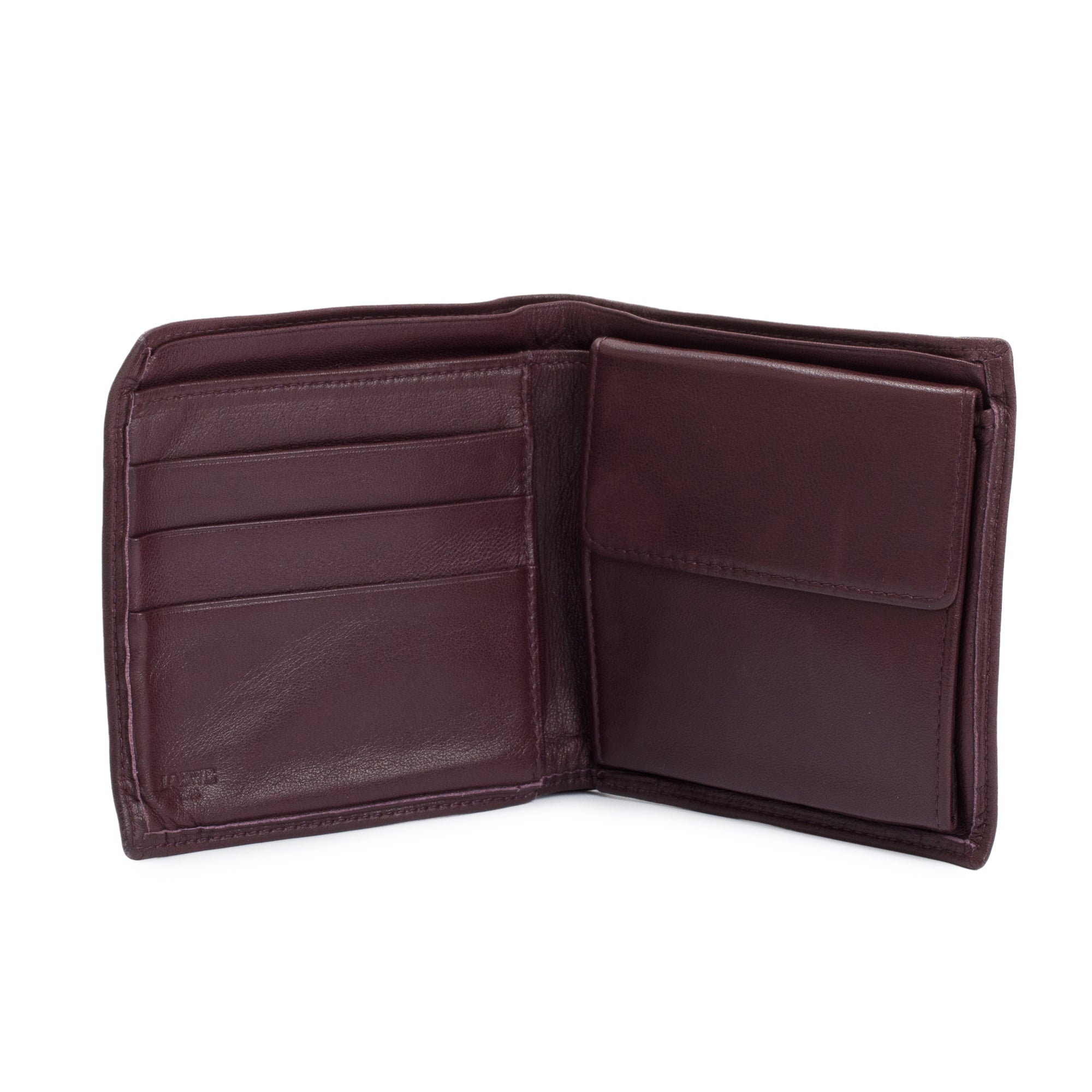 Loewe Vintage Burgundy Lambskin Leather Bifold Coin Wallet