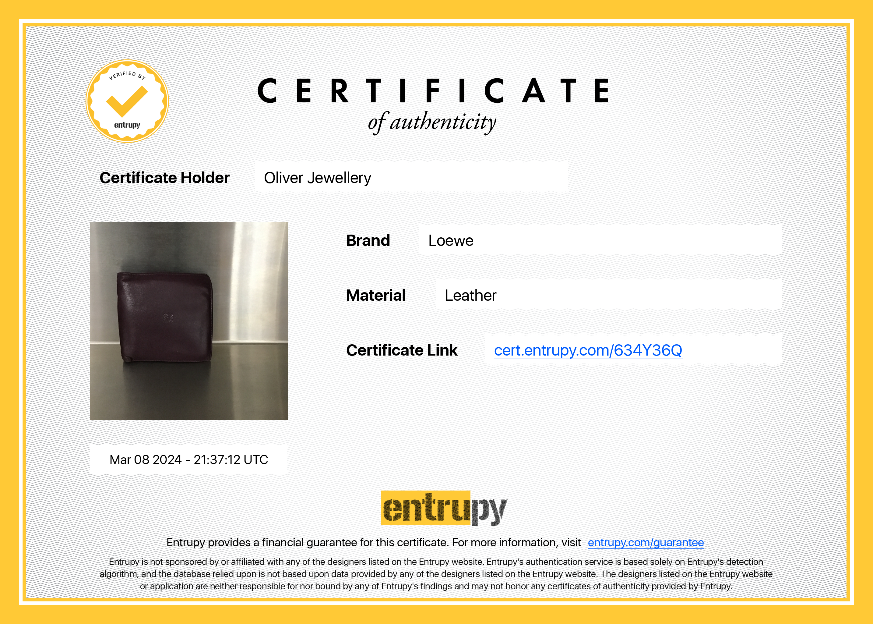 Loewe Vintage Burgundy Lambskin Leather Bifold Coin Wallet