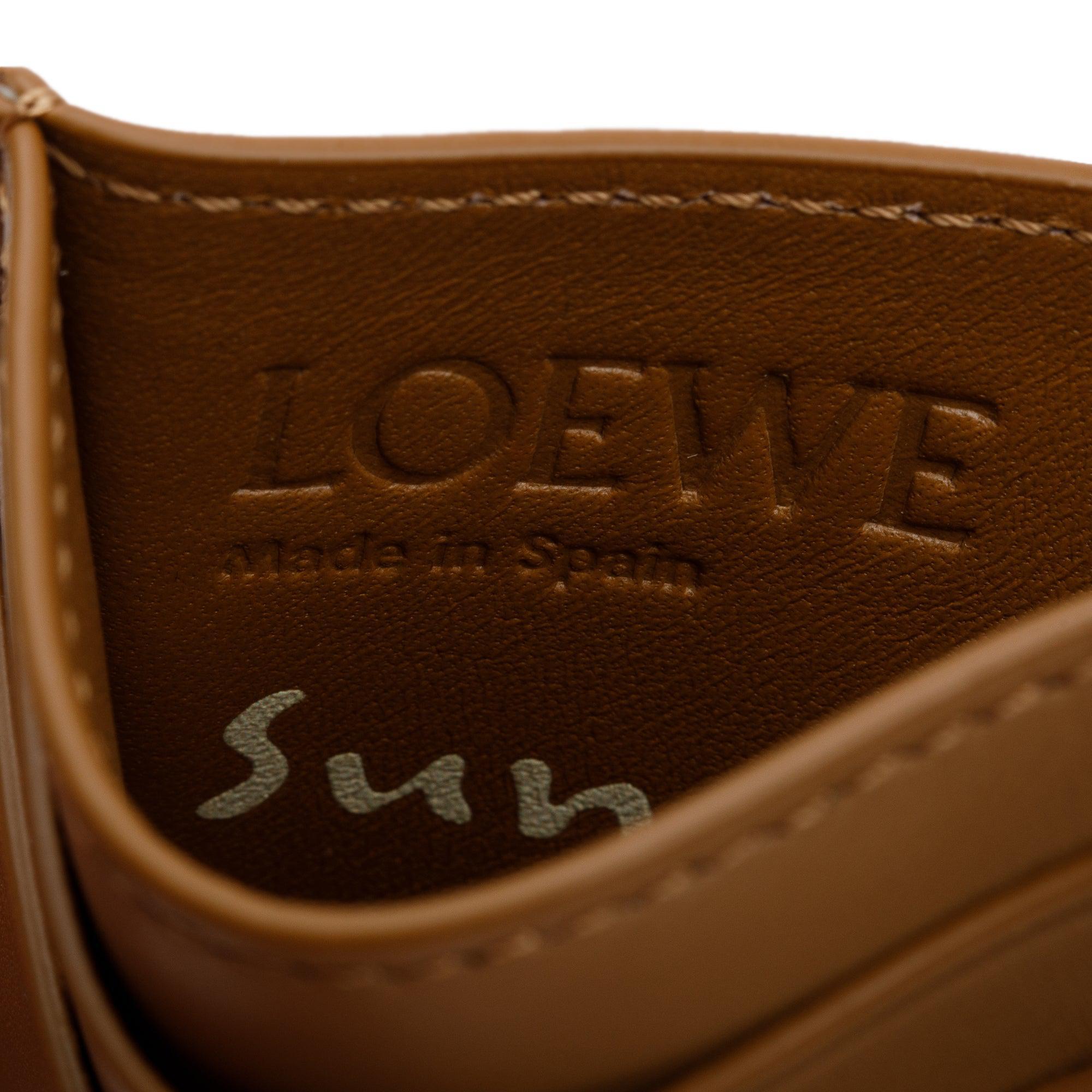 Loewe X Suna Fujita Lemur Brown Calfskin Leather Card Holder w/ Box