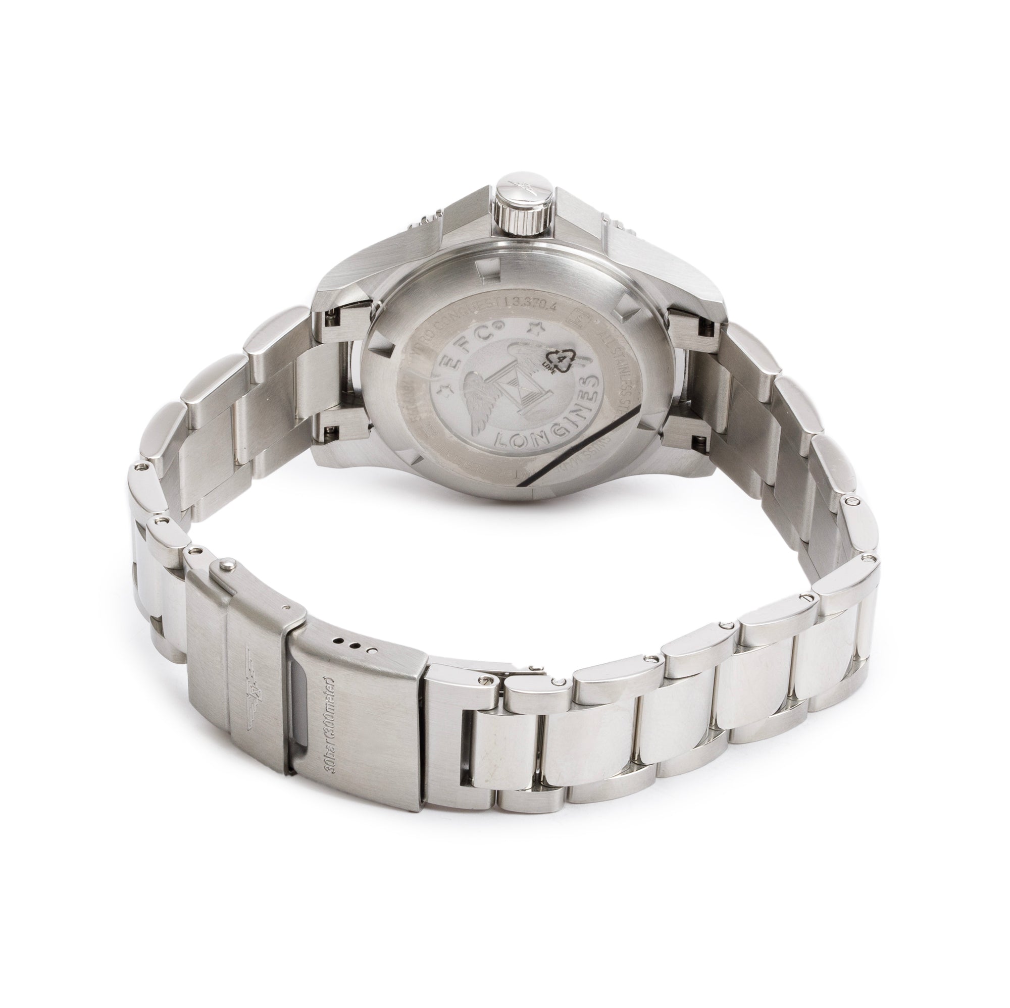 Longines 2024 Stainless Steel & Black Ceramic HydroConquest Mother of Pearl Diamond Dial 32 MM Quartz Watch w/ Box & Papers