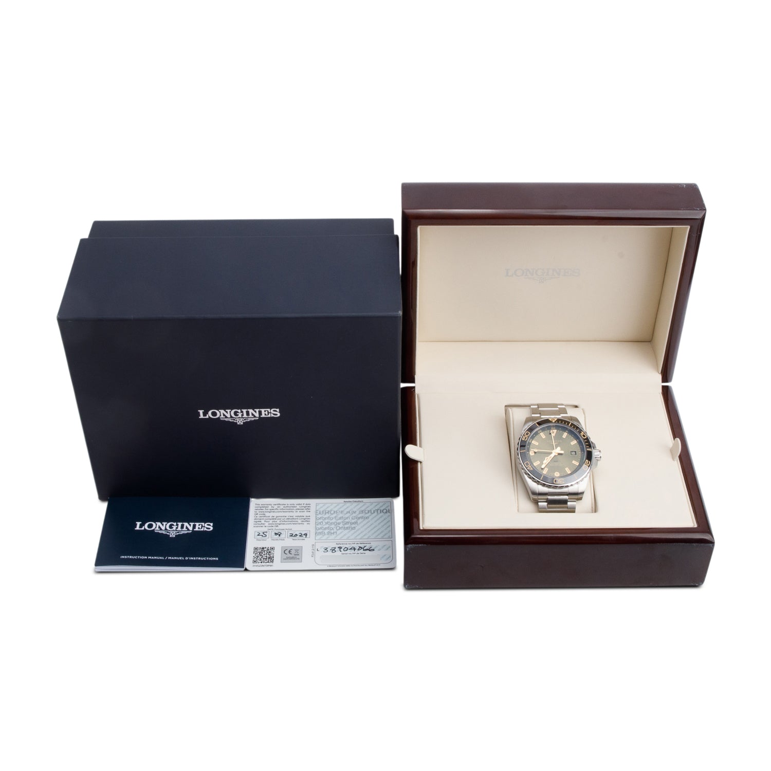 Longines 2024 Stainless Steel HydroConquest 43 MM GMT Automatic Watch Sunray Green Dial w/ Box & Papers