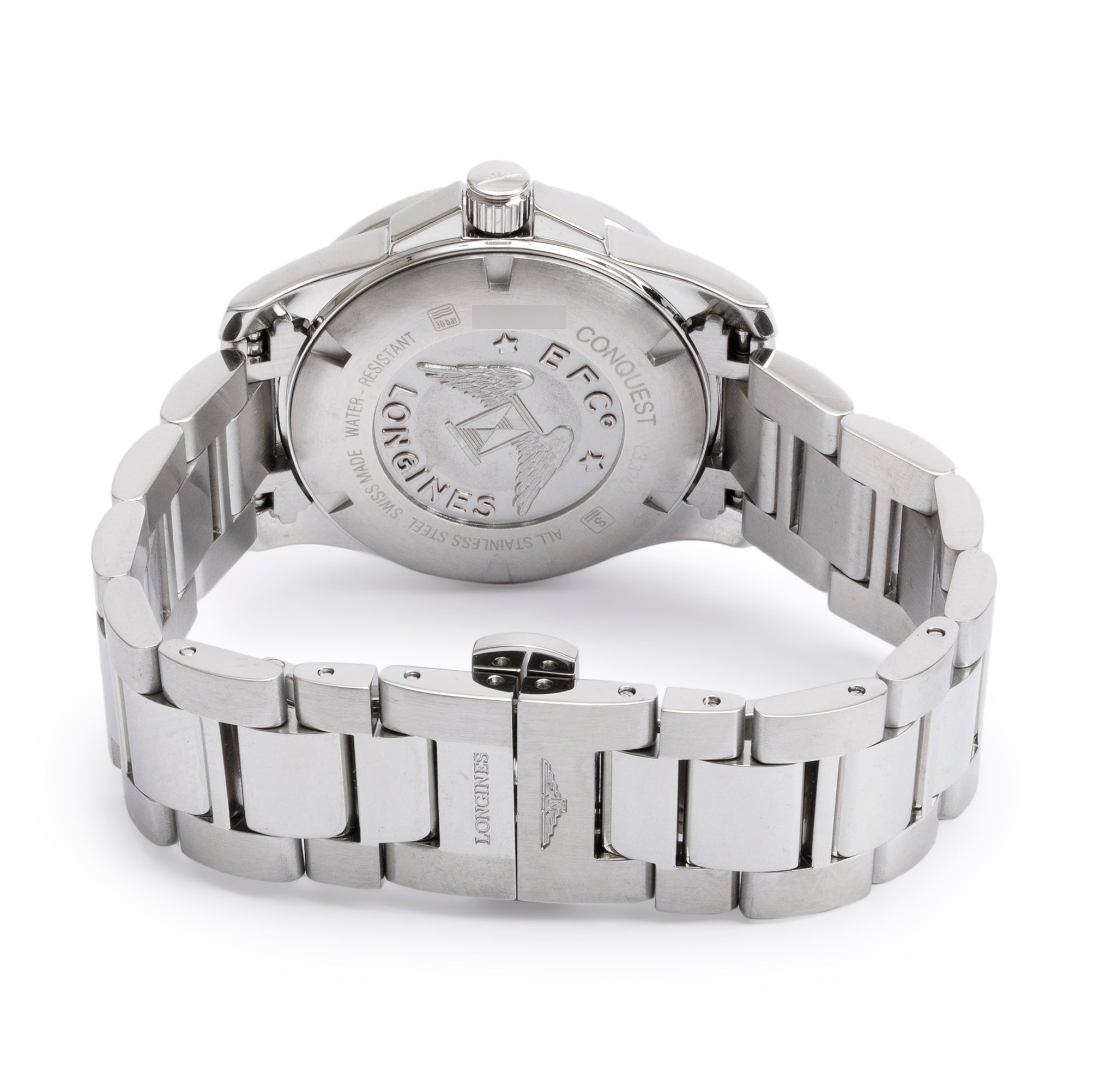 Longines Stainless Steel Conquest 29.5 MM Quartz Watch w/ Box & Papers