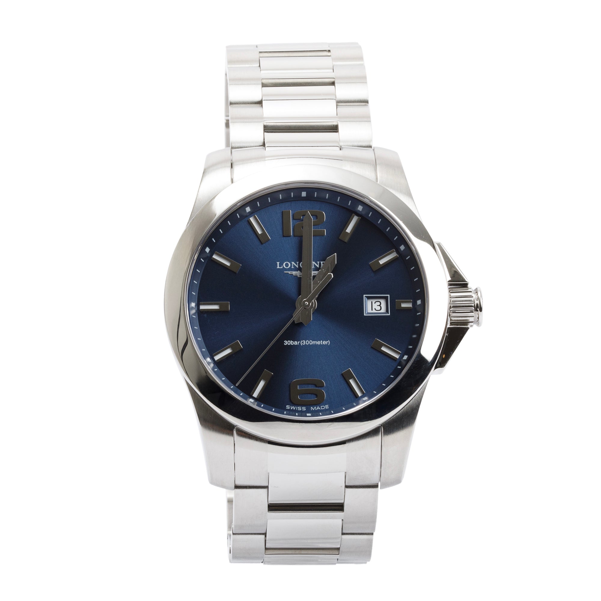 Longines Stainless Steel Conquest 41 MM Watch w/ Box & Papers