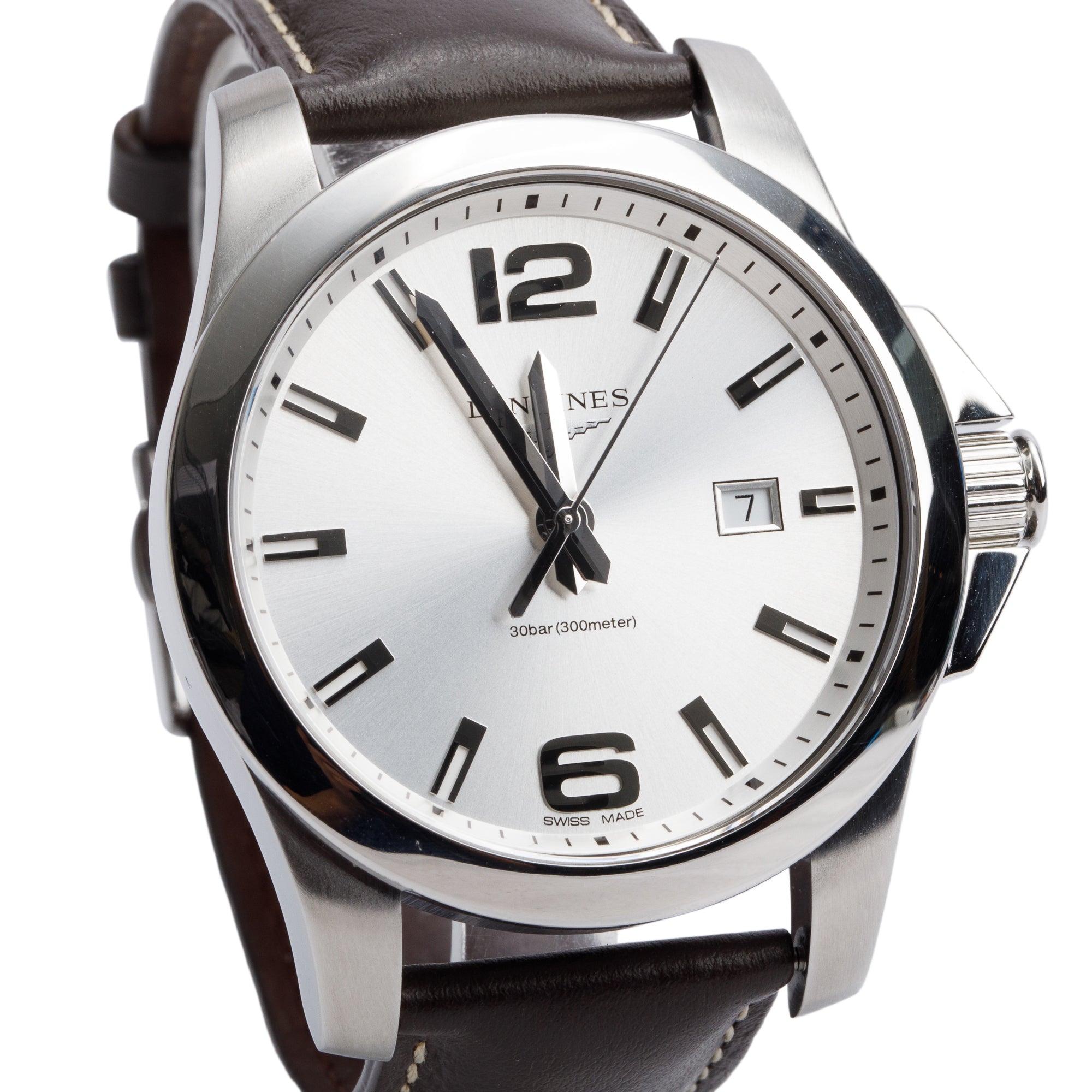 Longines Stainless Steel Conquest 43 MM Quartz Watch w/ Box