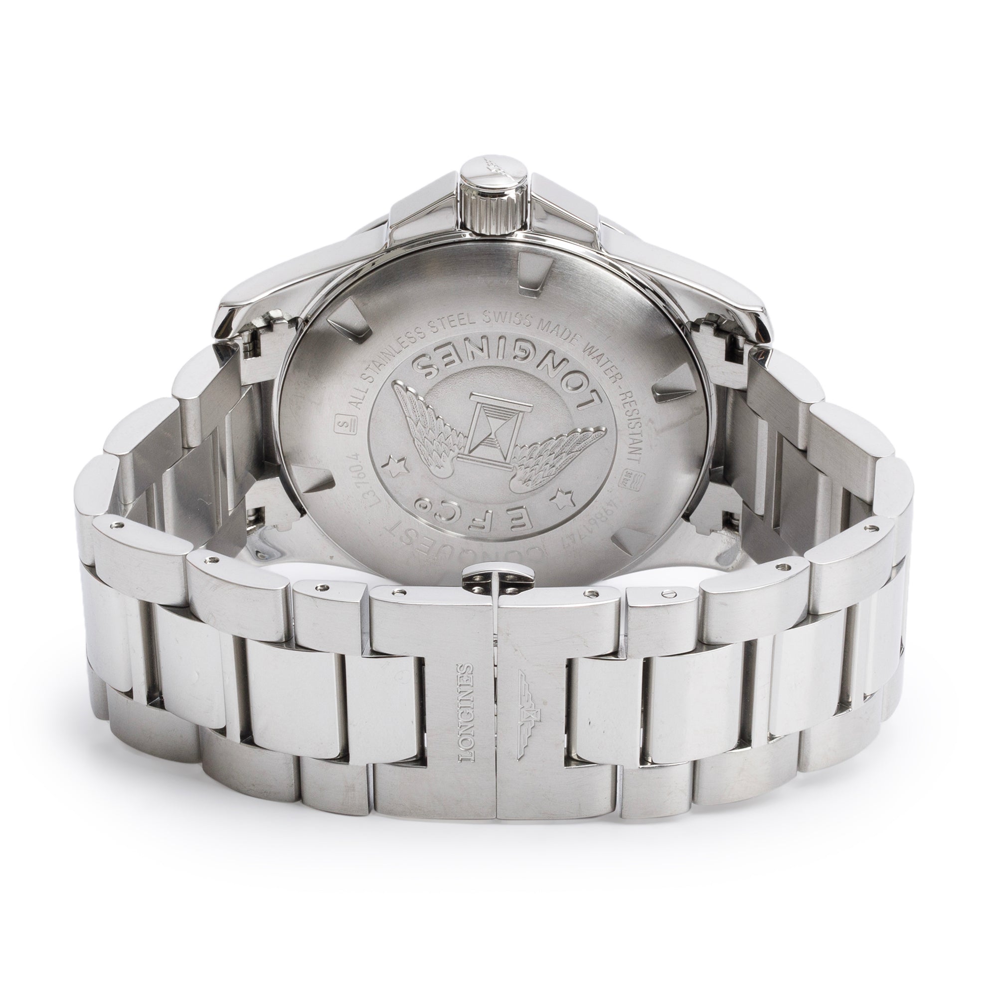 Longines Stainless Steel Conquest 43 MM Quartz Watch w/ Box & Papers