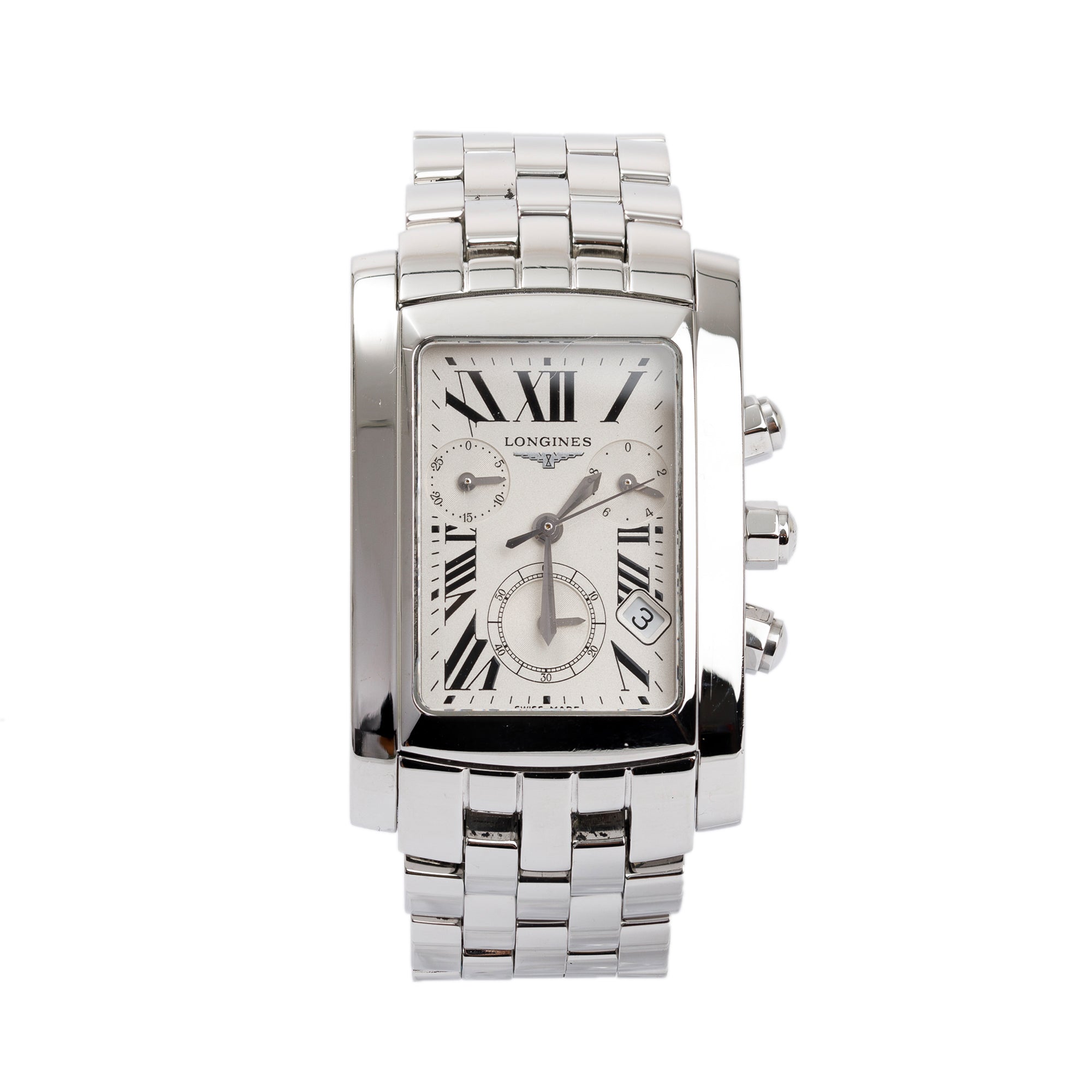 Longines Stainless Steel DolceVita 28 MM Chronograph Quartz Watch w/ Box & Papers