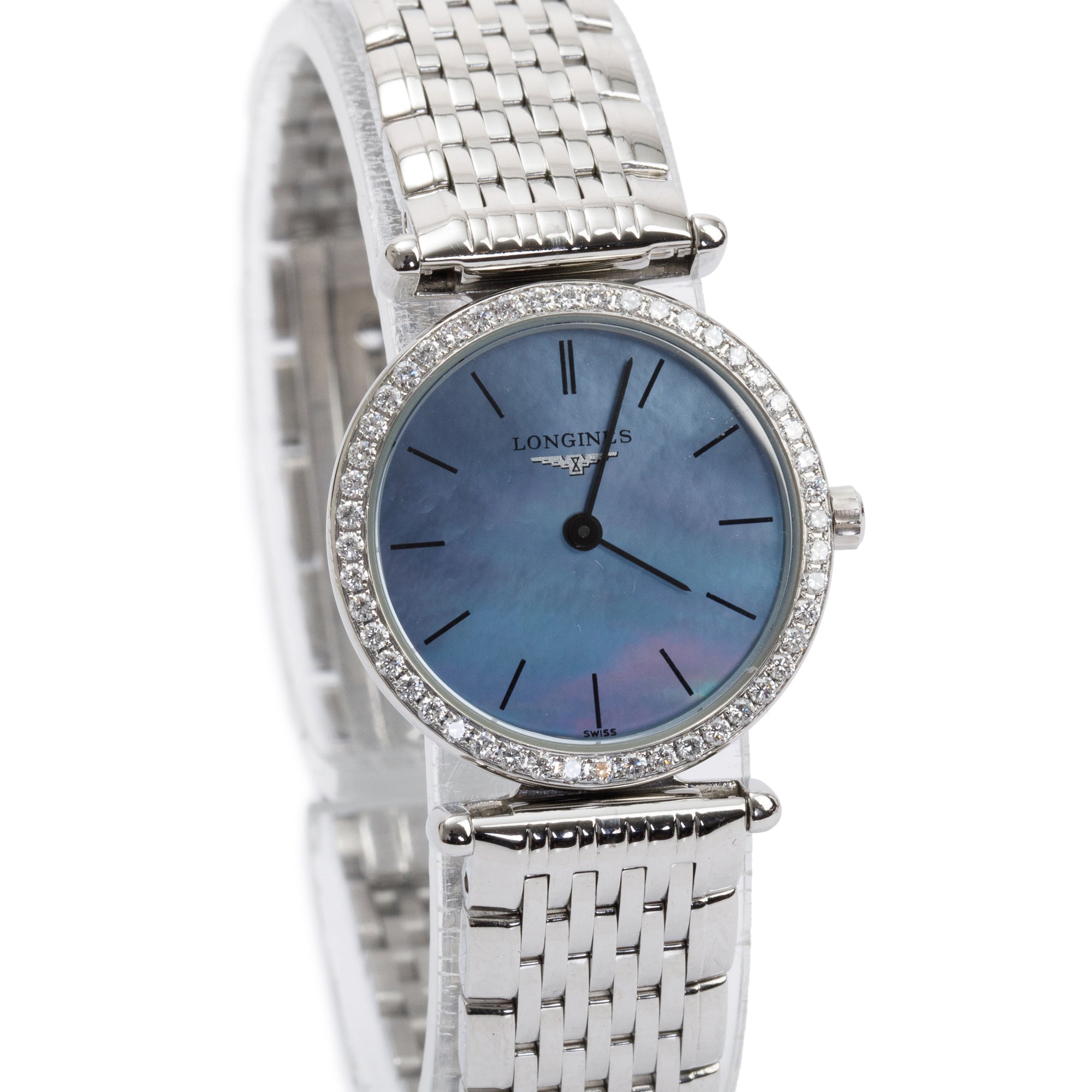 Longines Stainless Steel La Grande Diamond Bezel 24 MM Classique Watch