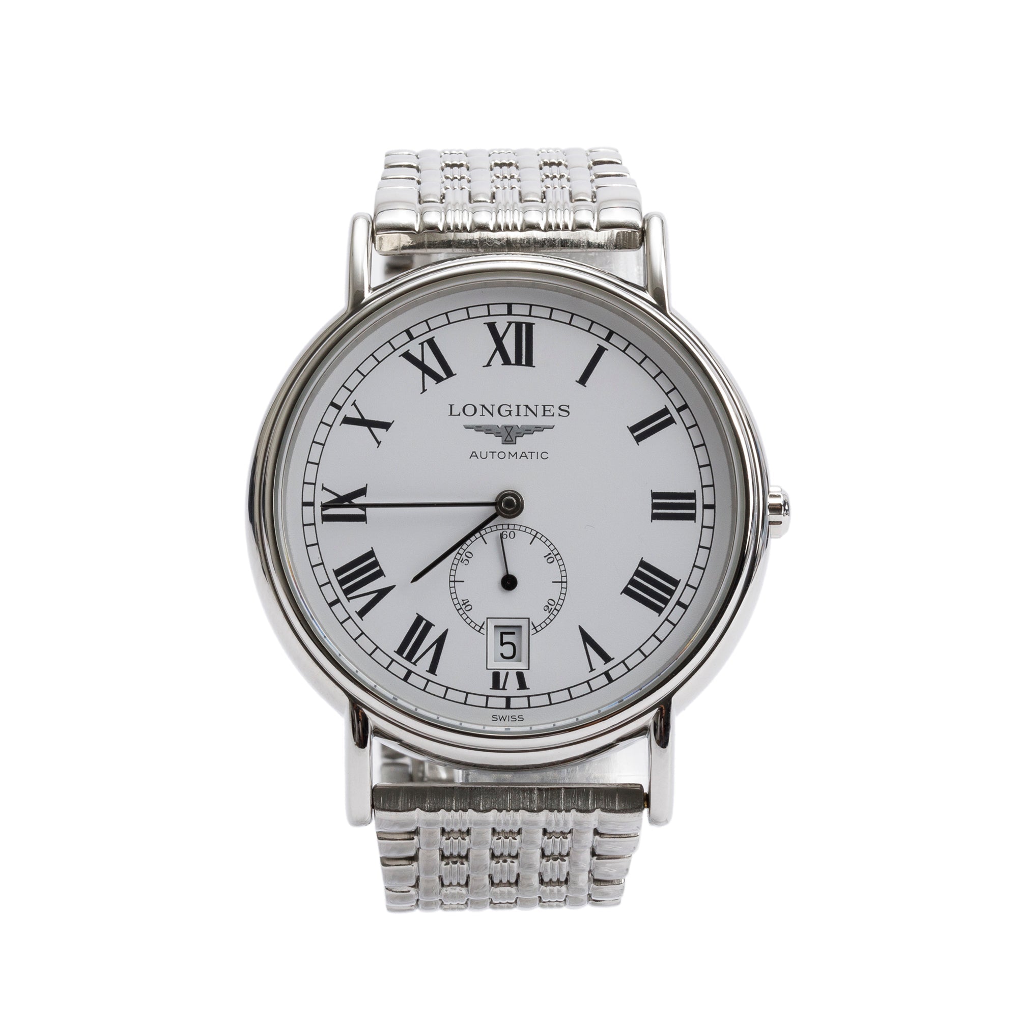 Longines Stainless Steel Presence 38.5 MM Automatic Watch w/ Box & Papers & Extra Strap