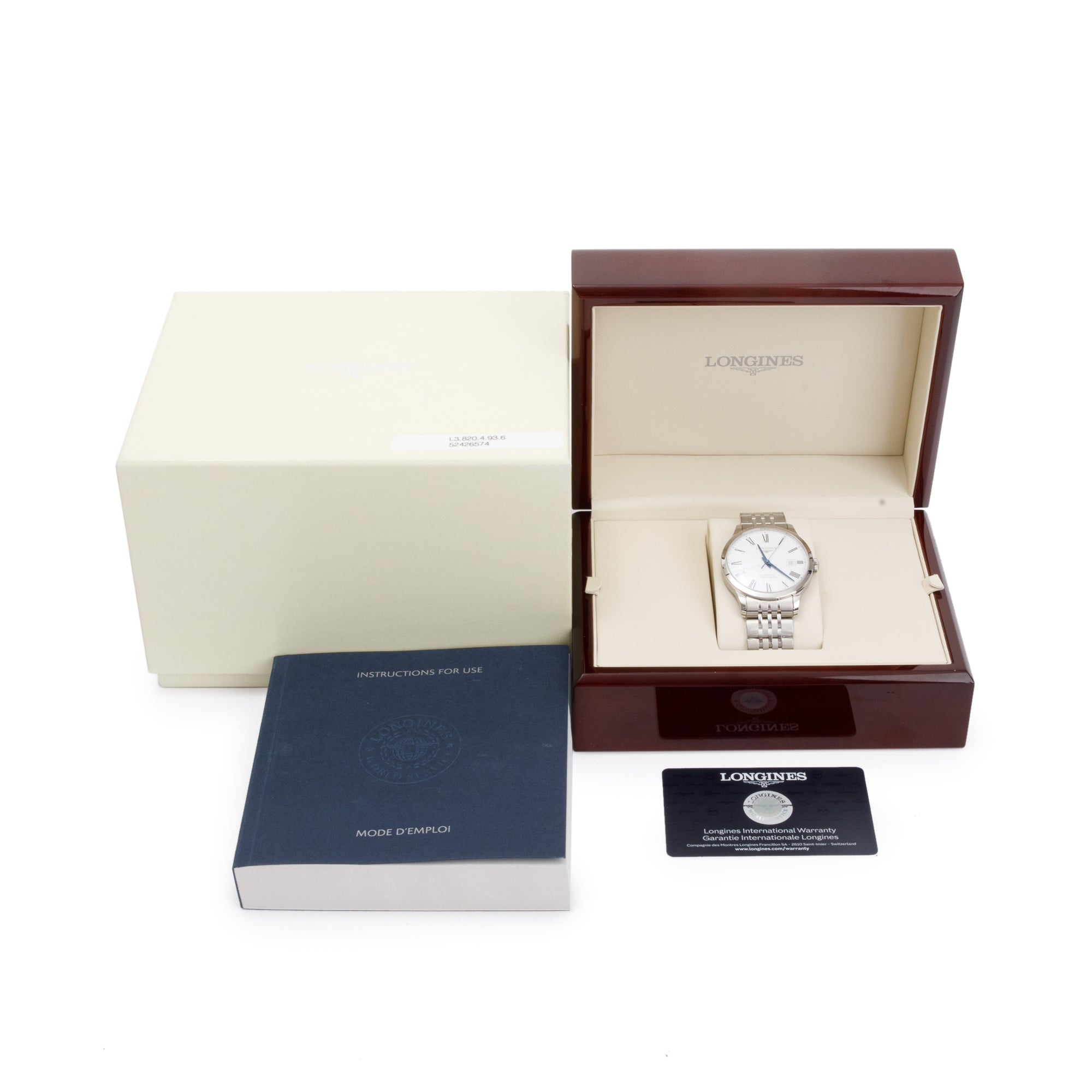 Longines Stainless Steel Record 40 MM Automatic Watch w/ Box & Papers