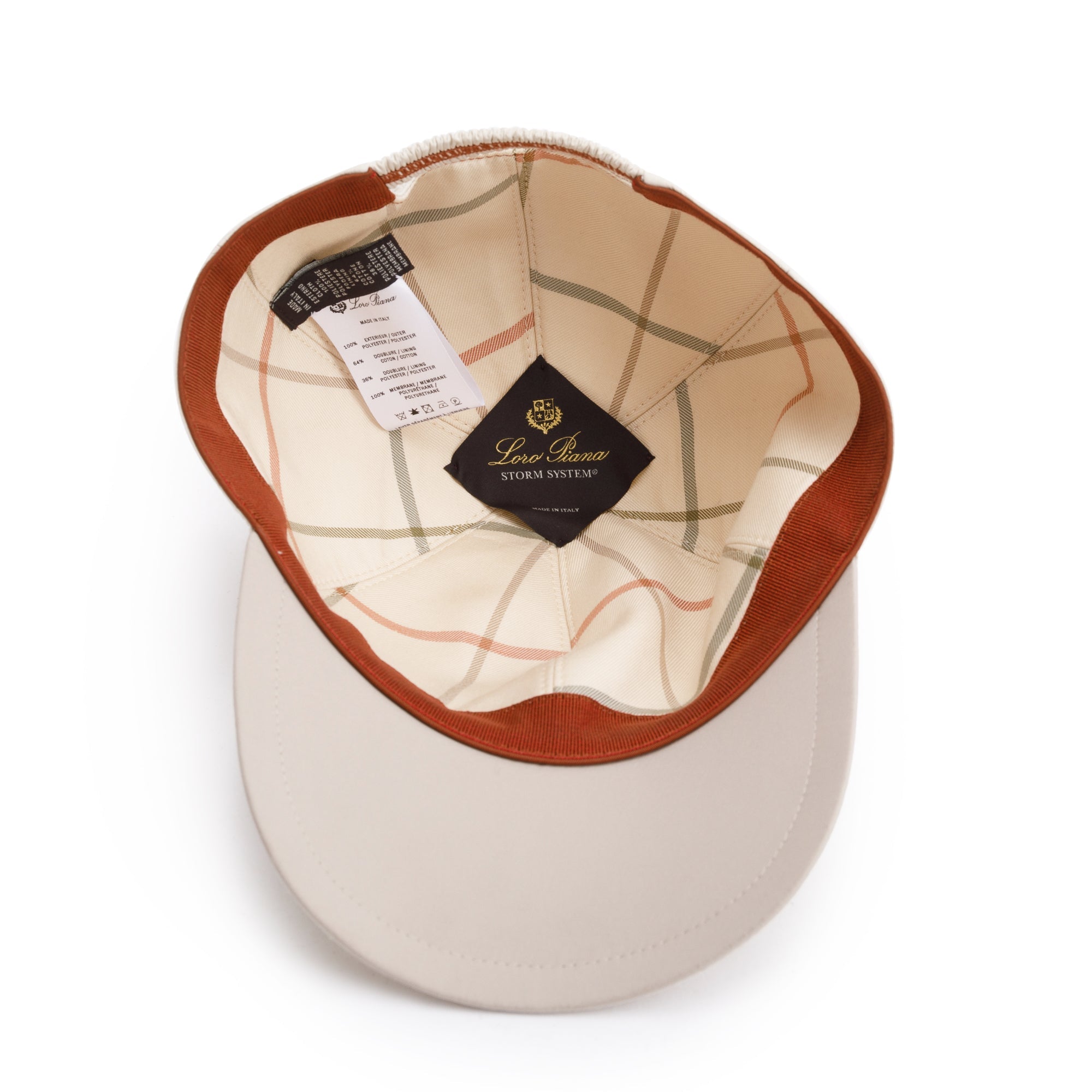 Loro Piana Ivory Microfiber Baseball Cap, Size M