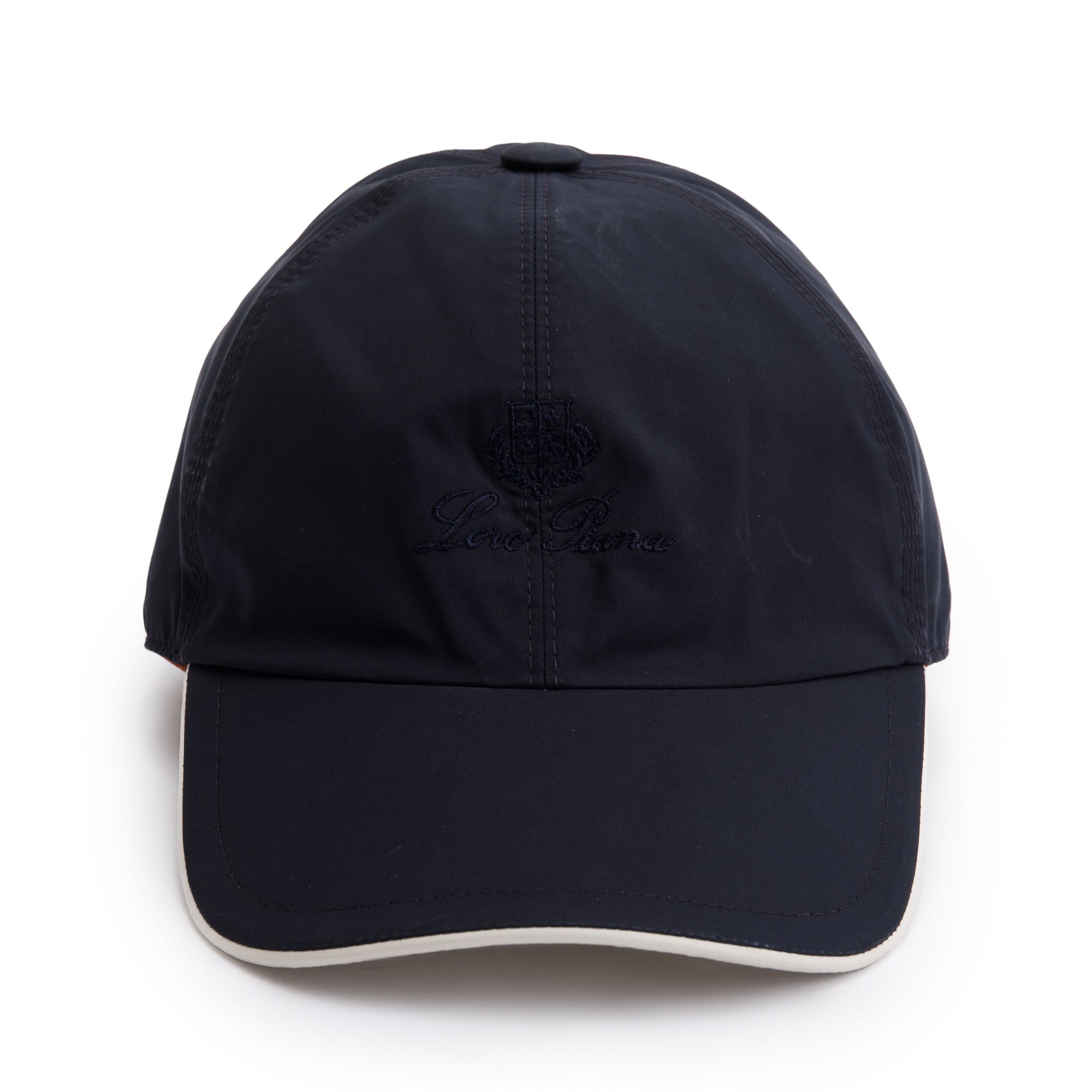 Loro Piana Navy Microfiber Baseball Cap, Size M