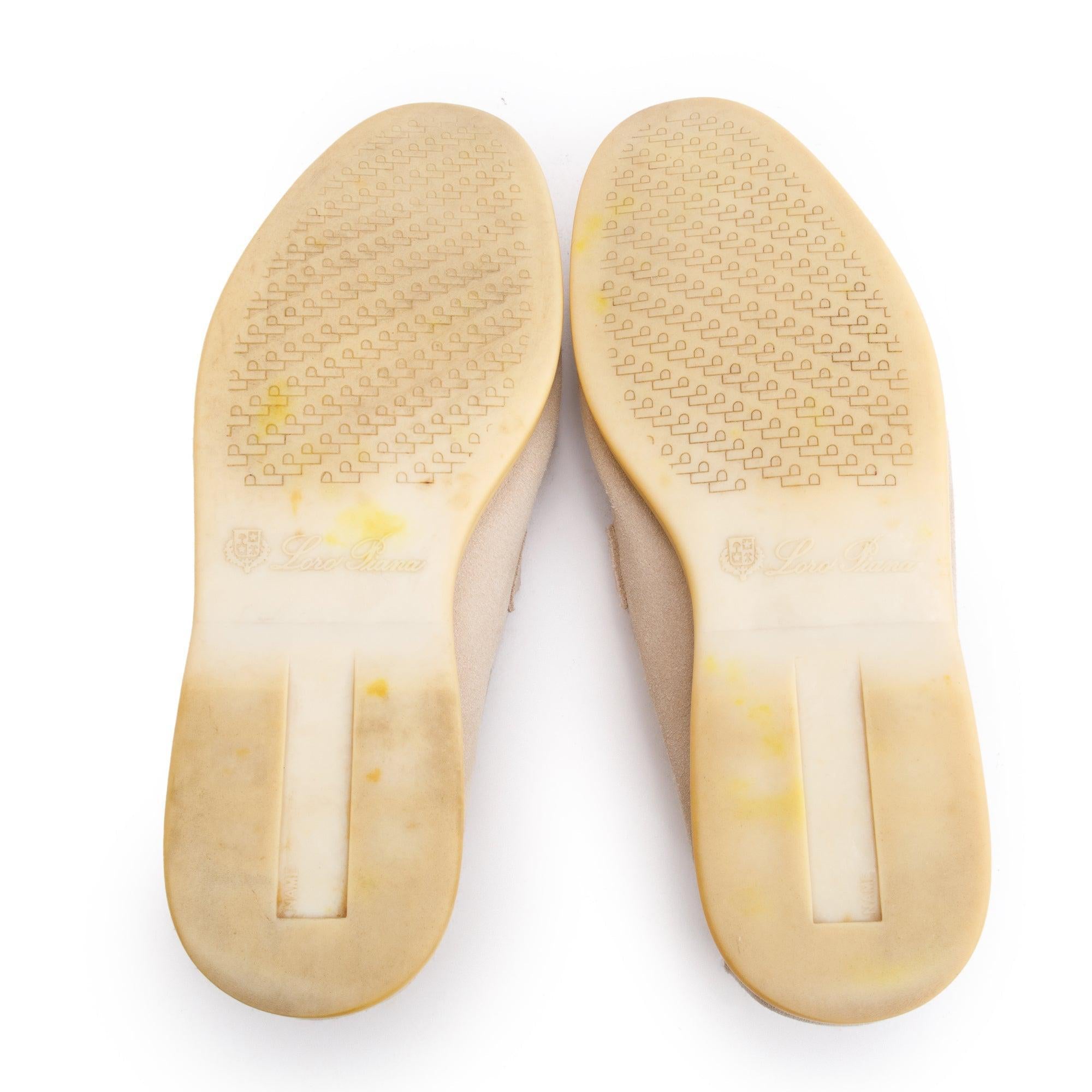 Loro Piana Taupe Suede Summer Charms Walk Loafers, Size 40