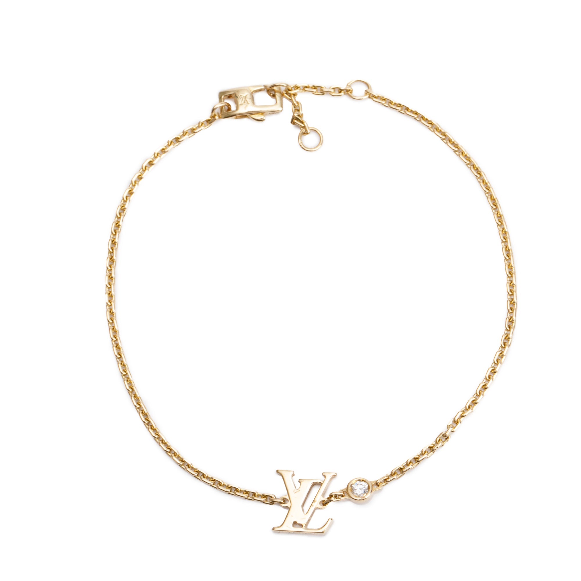 Louis Vuitton 18k Yellow Gold Diamond Idylle Blossom LV Bracelet w/ Box & Receipt